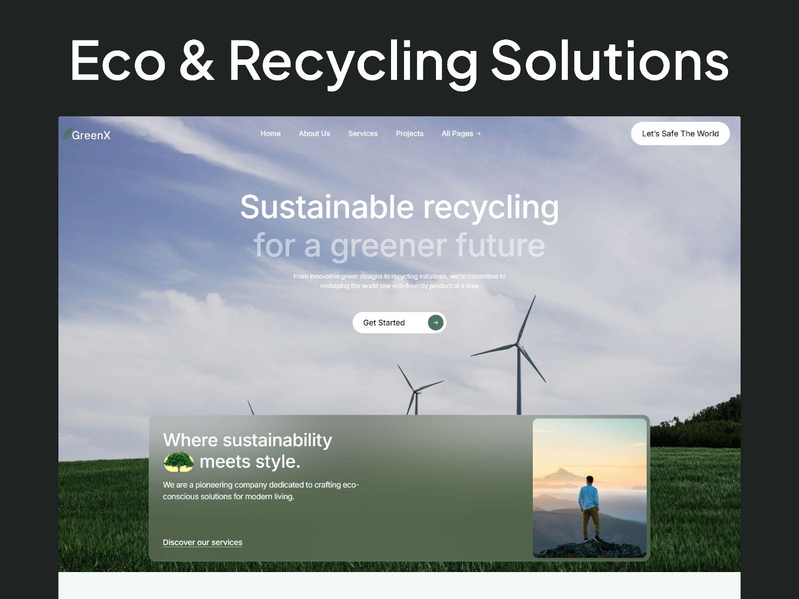 Screenshot of Greenx website