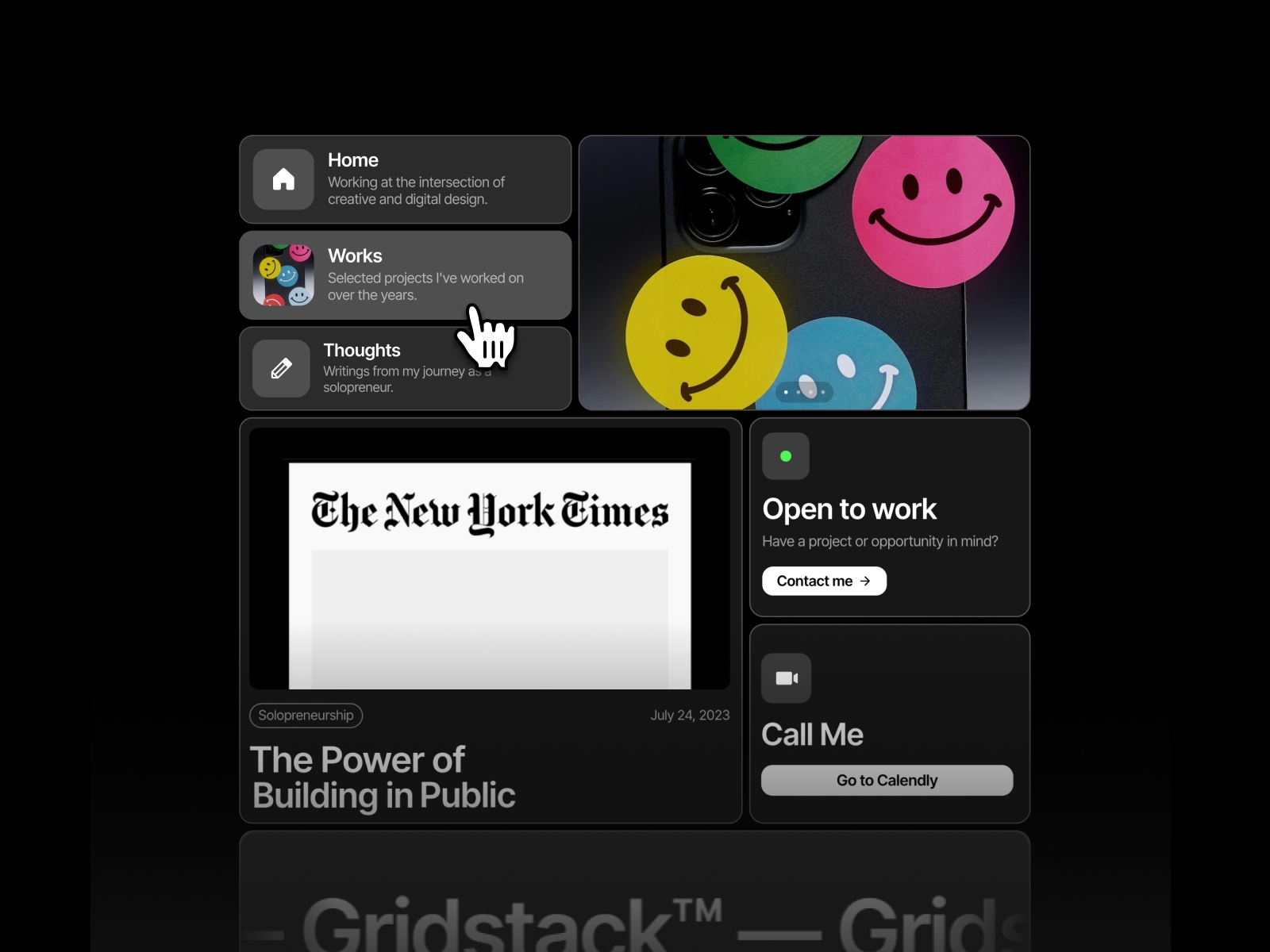 Screenshot of Gridstack 20 website