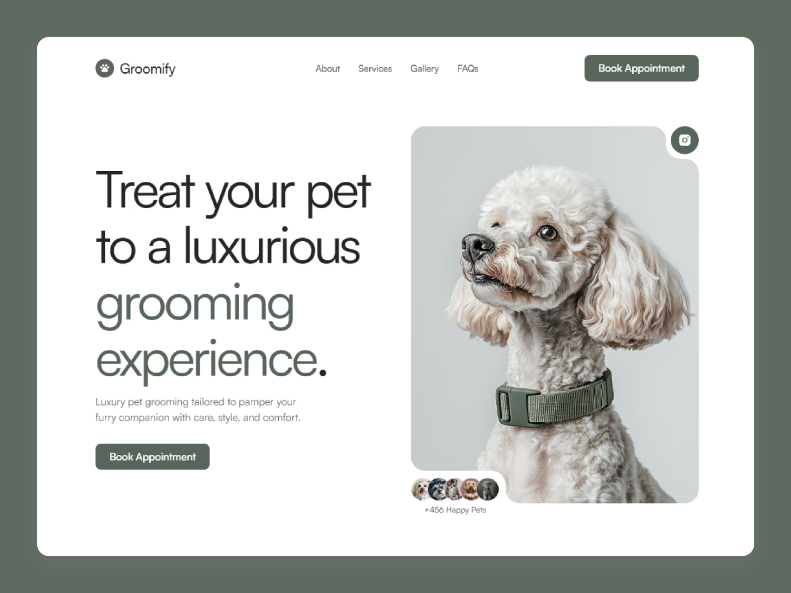 Screenshot of Groomify website