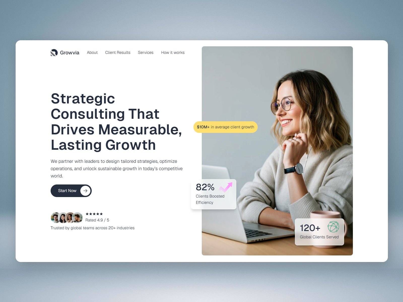 Screenshot of Growvia website