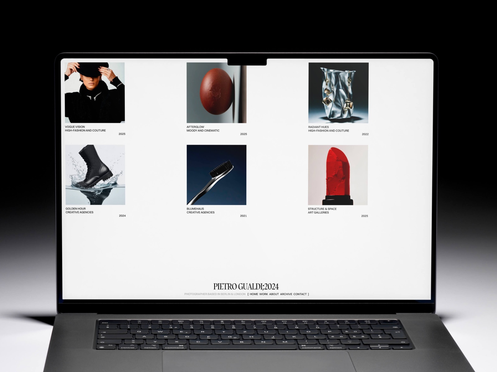 Screenshot of Gualdi website