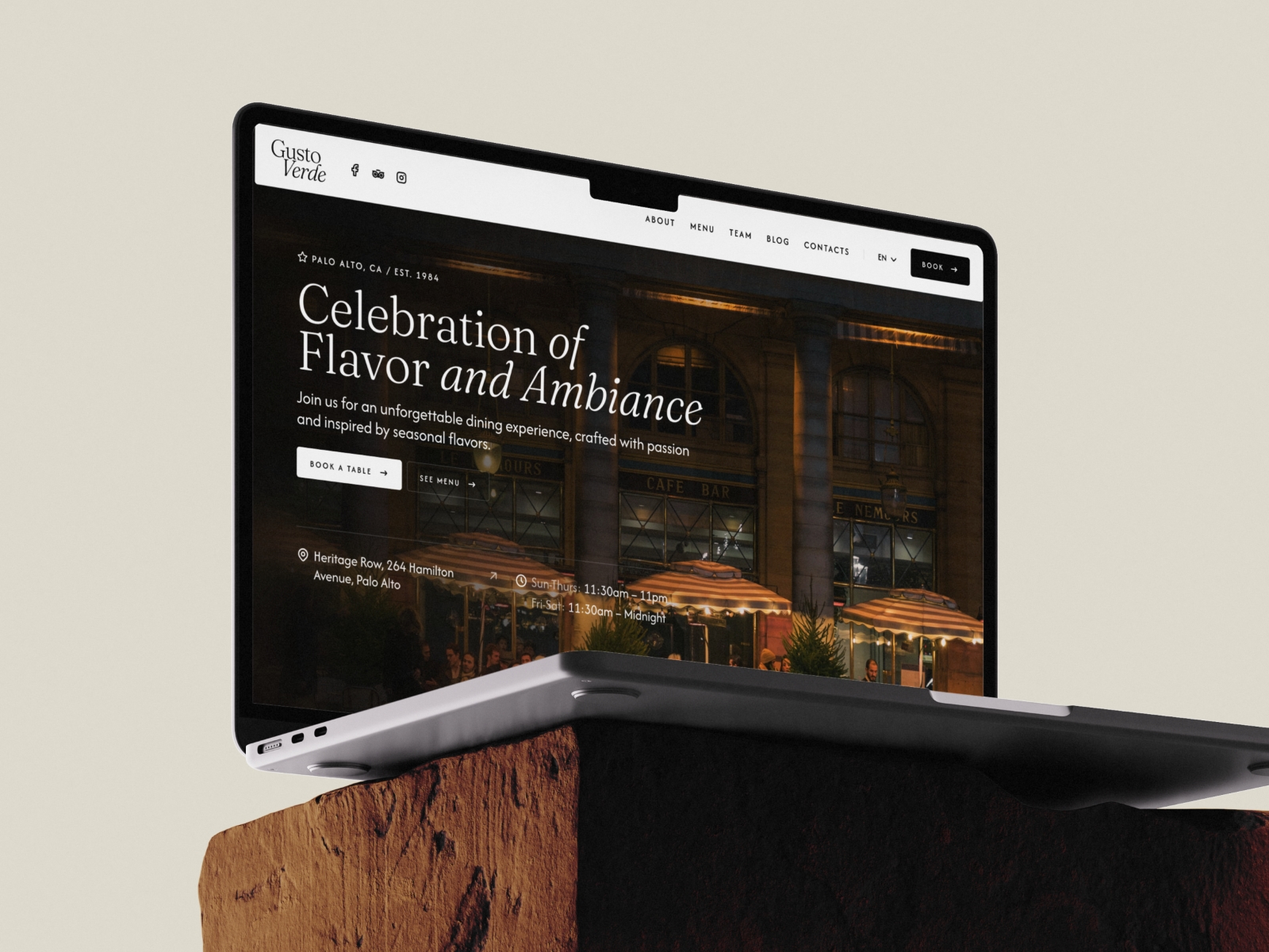 Screenshot of Gusto verde website