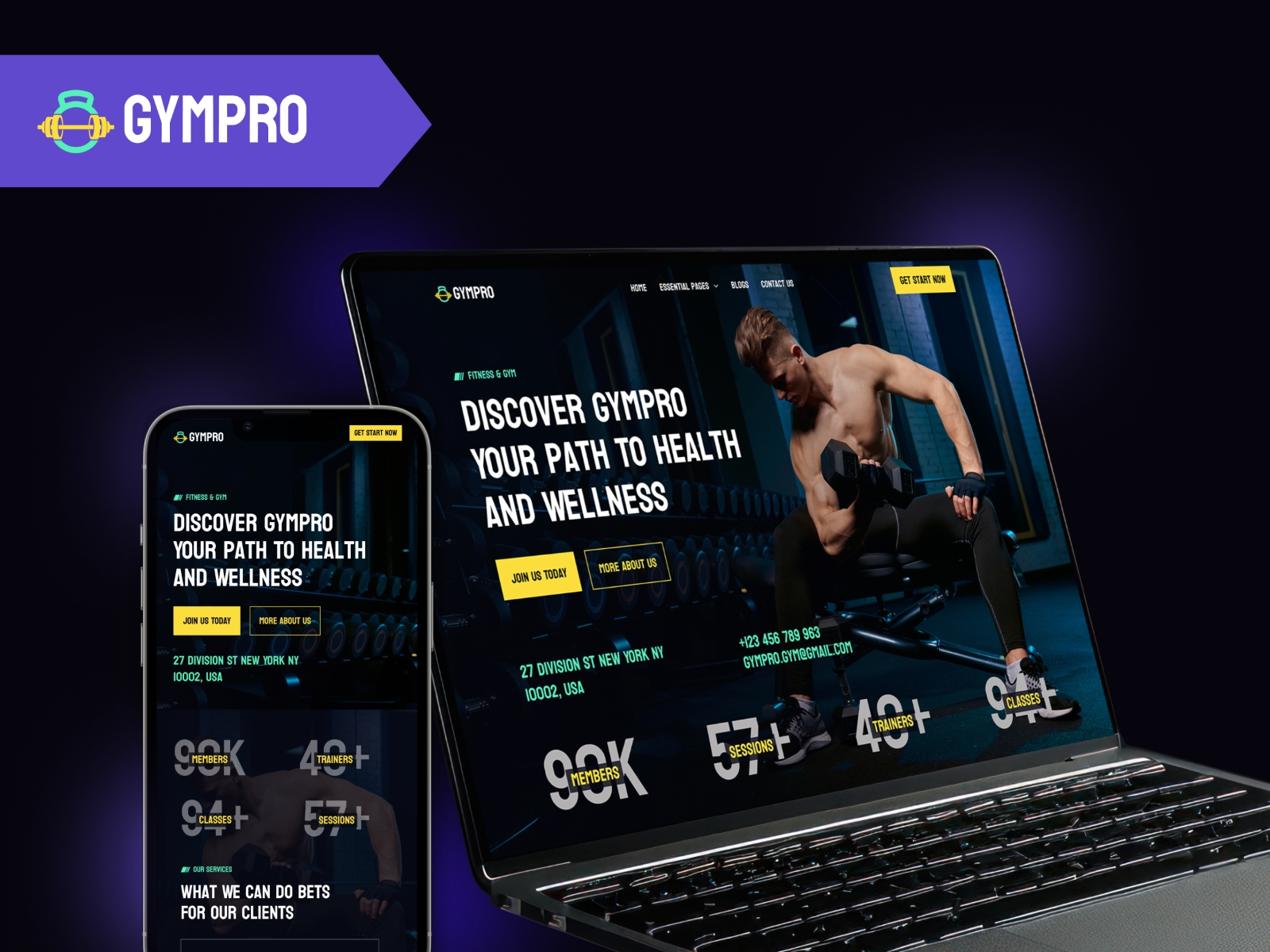 Screenshot of Gympro website