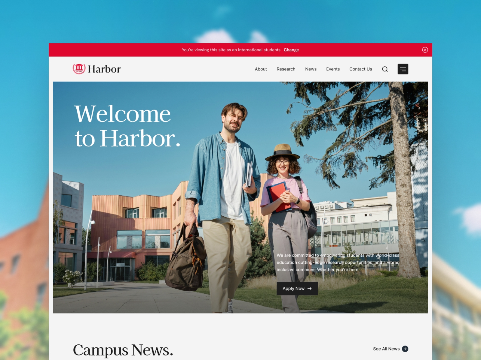 Screenshot of Harbor website