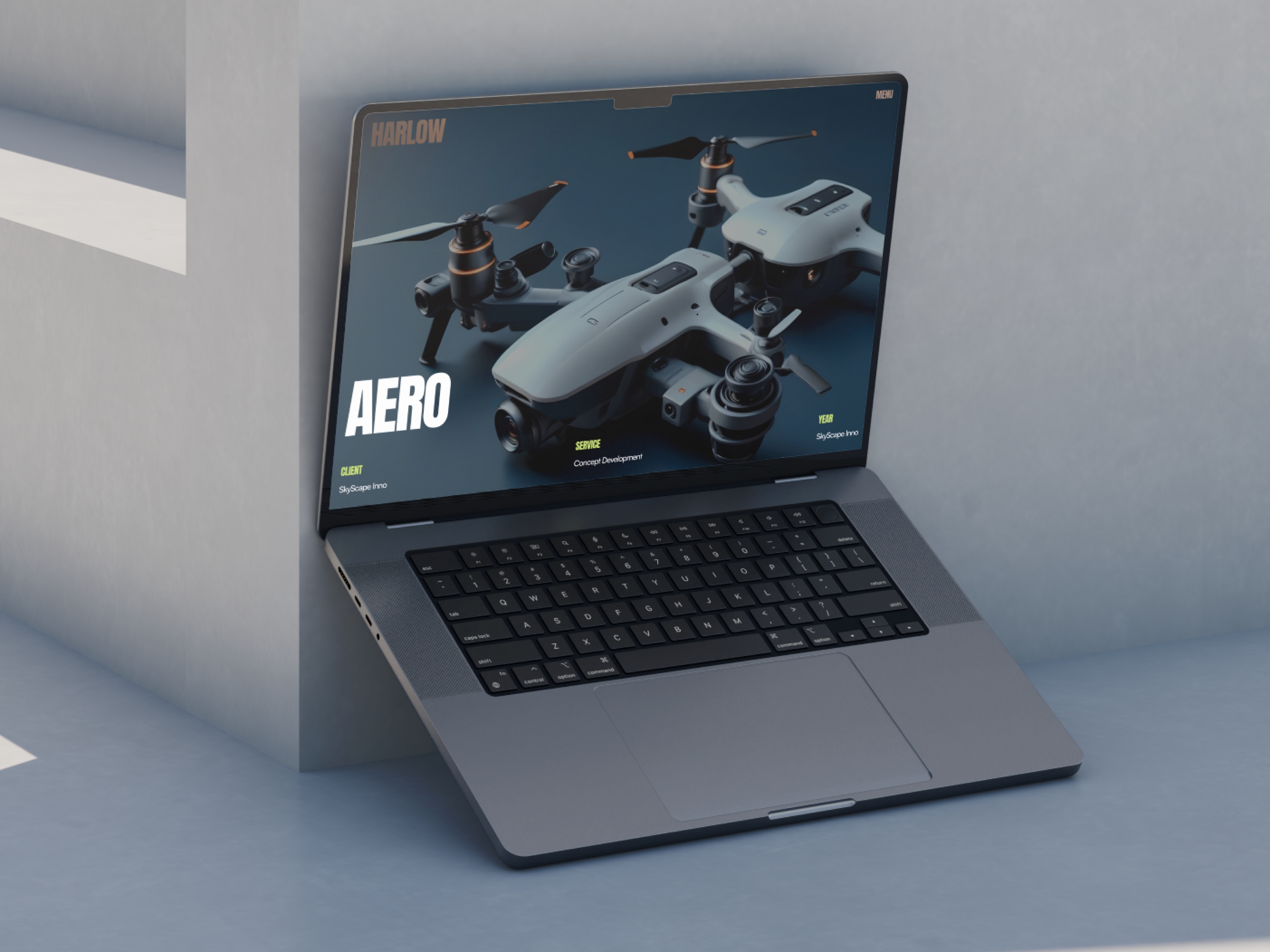 Screenshot of Harlow design agency template website