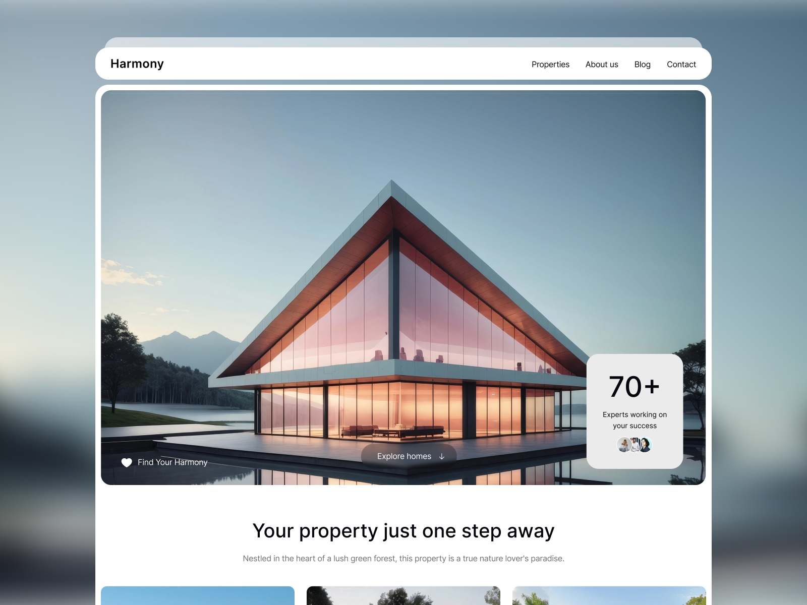 Screenshot of Harmony website