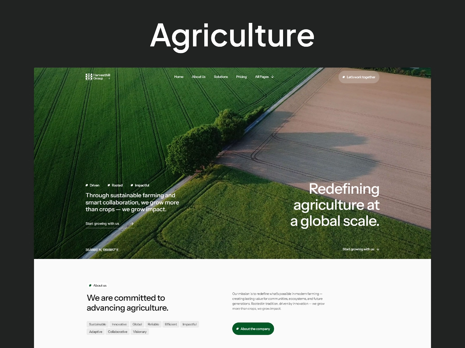 Screenshot of Harvesthill website