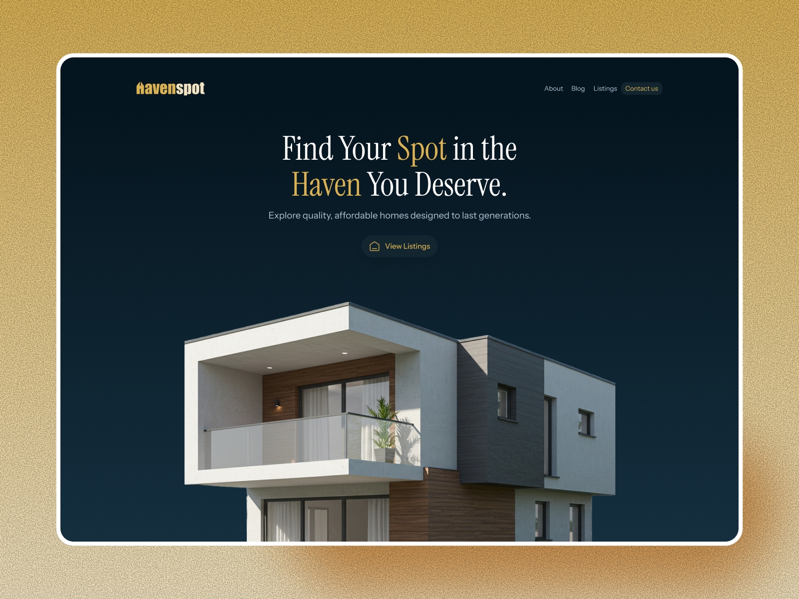Screenshot of Havenspot website