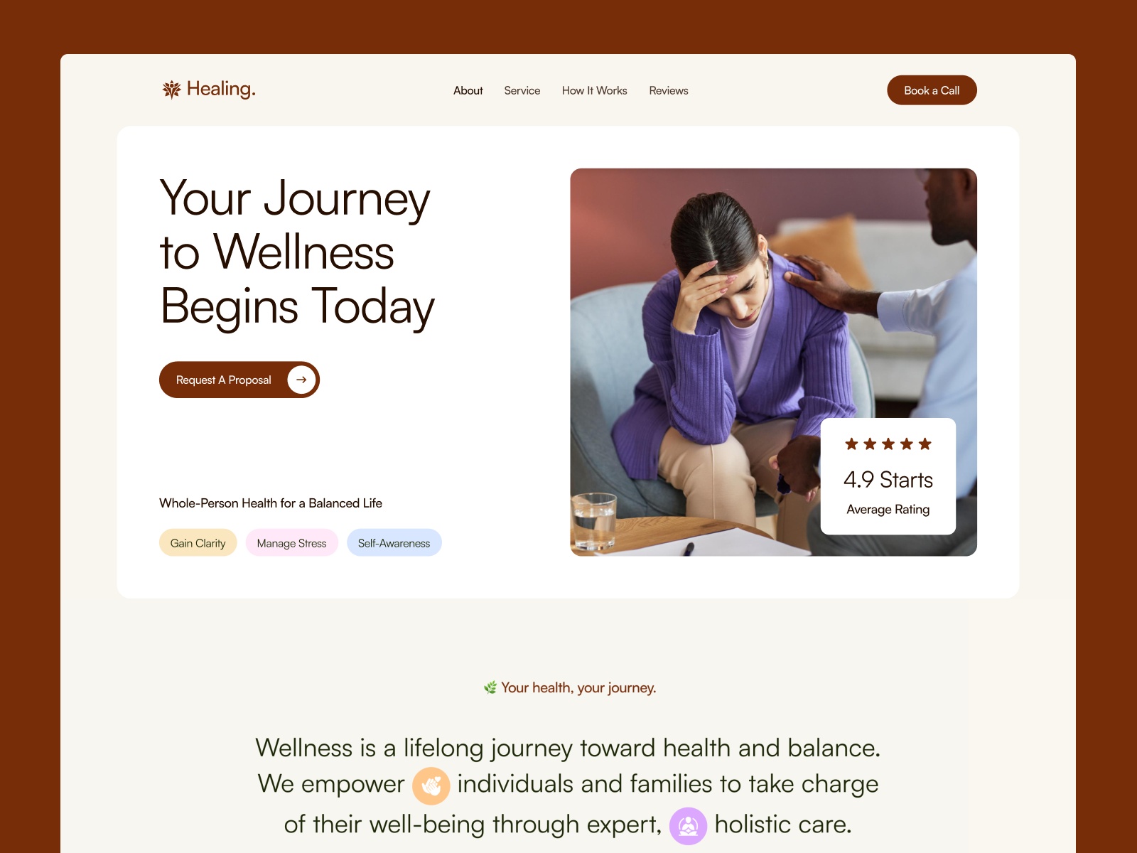Screenshot of Healing website