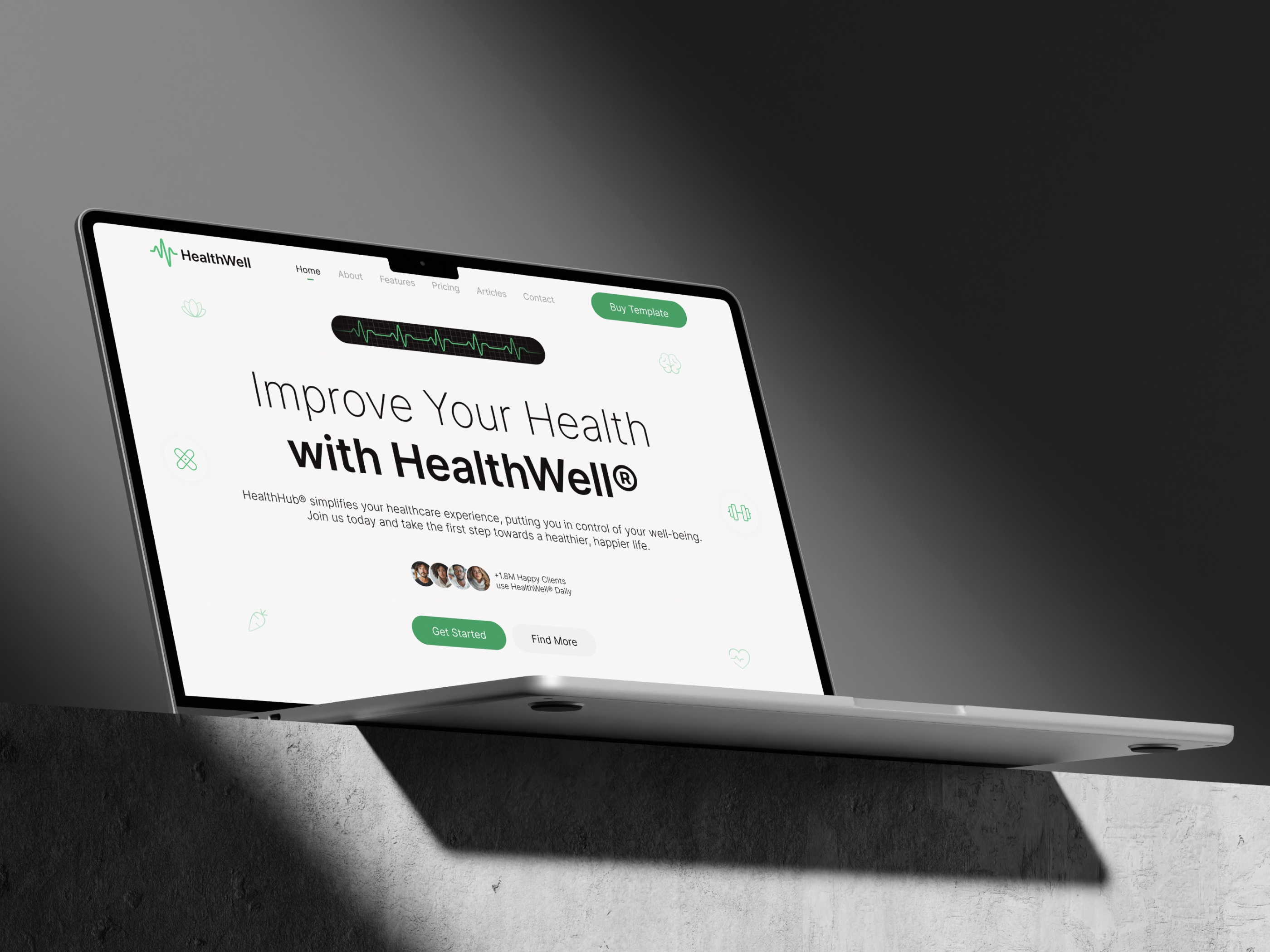 Screenshot of Healthwell website