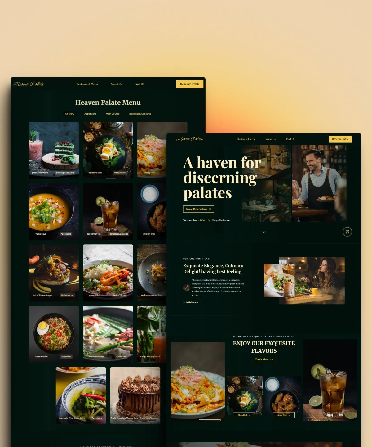 Screenshot of Heaven palate website