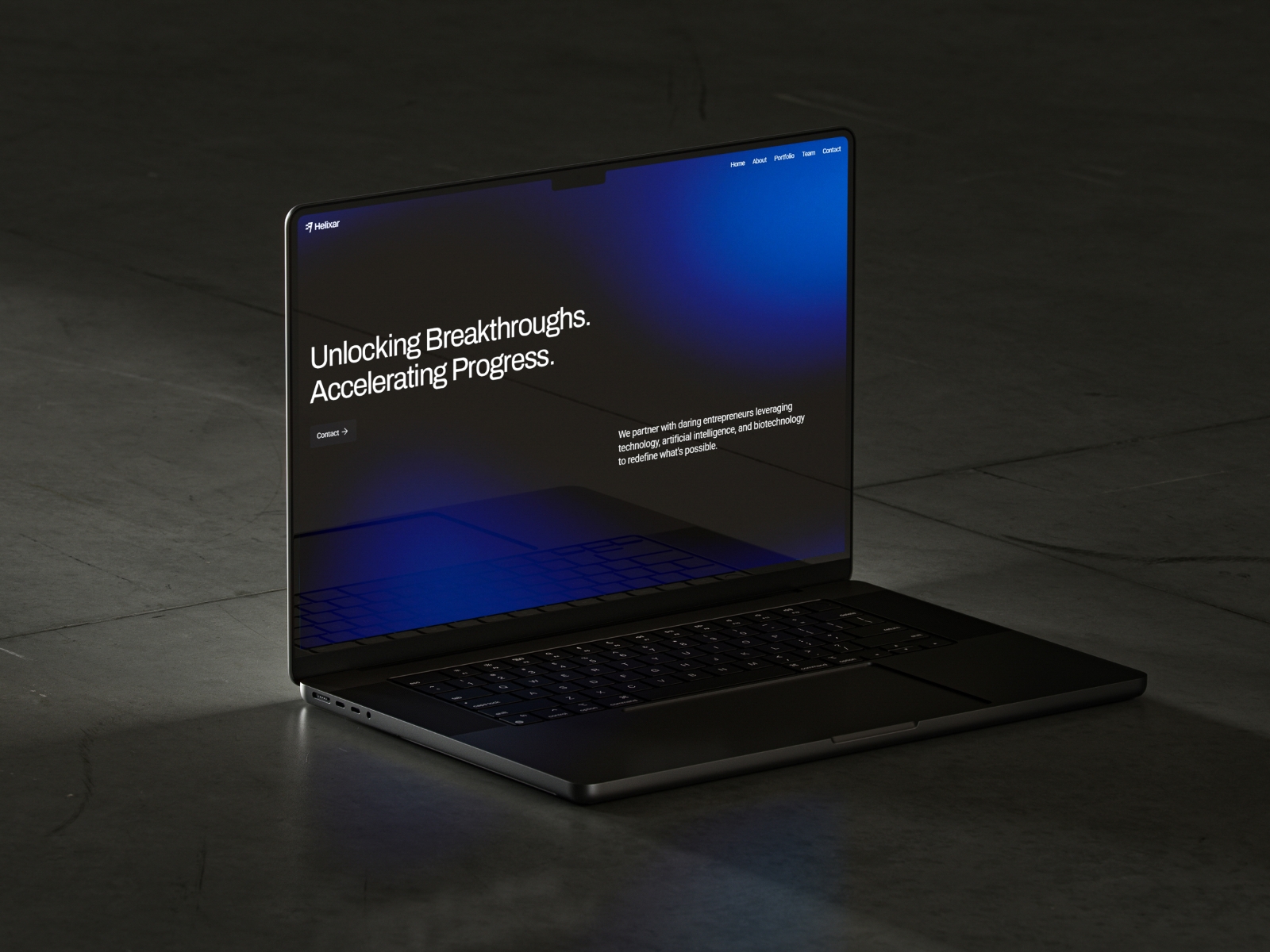 Screenshot of Helixar website