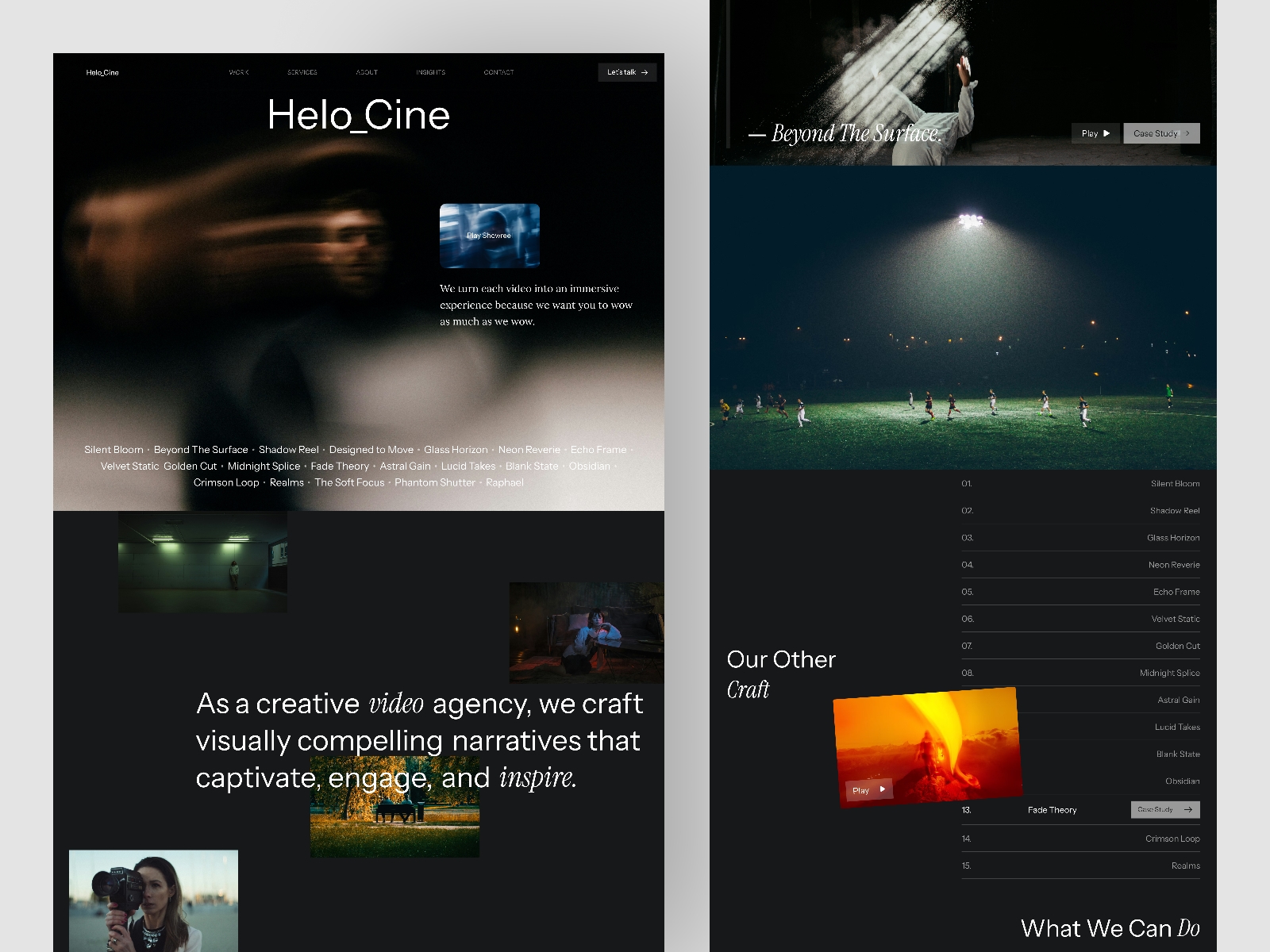 Screenshot of Helocine website