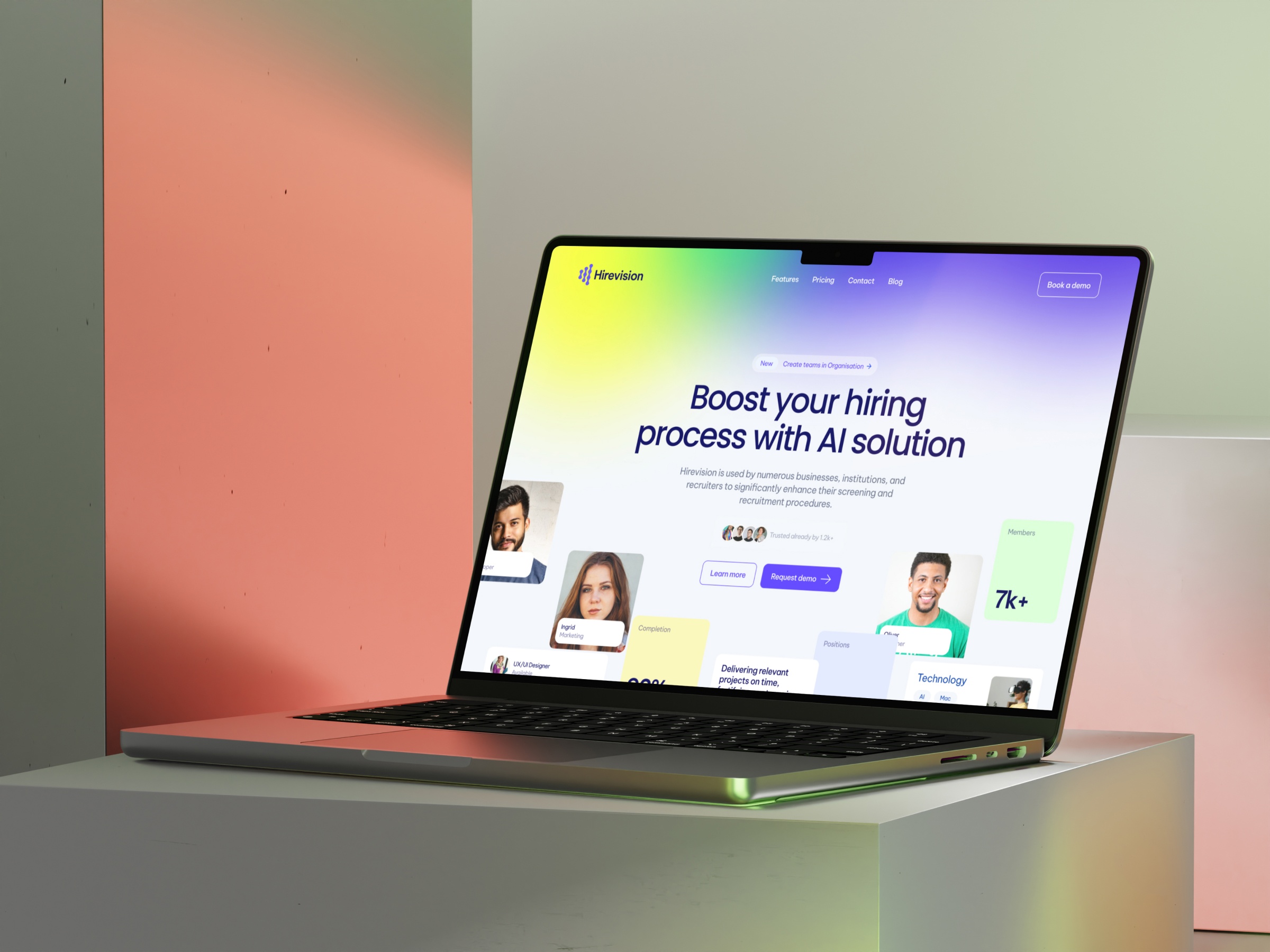 Screenshot of Hirevision website