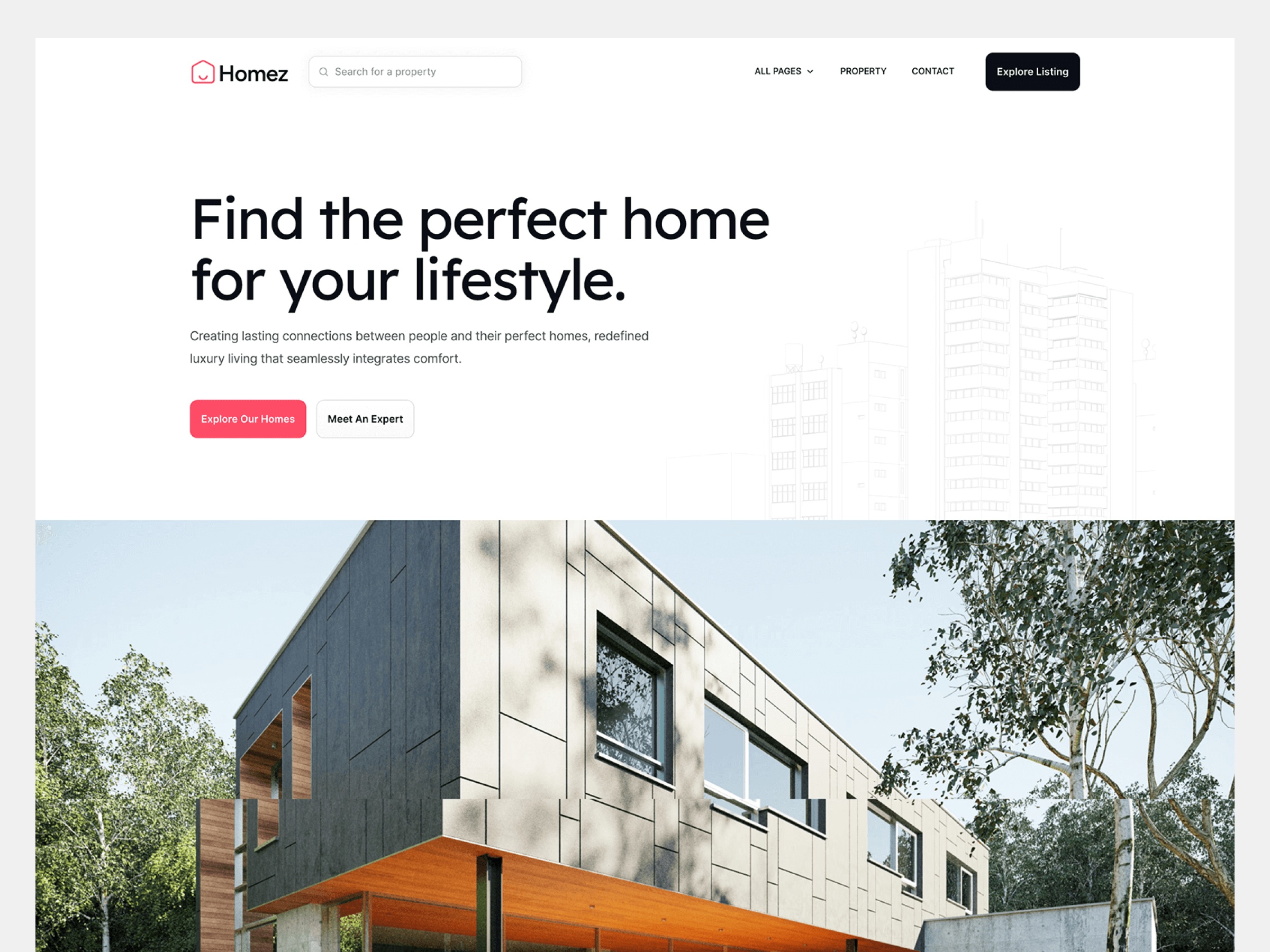 Screenshot of Homez website