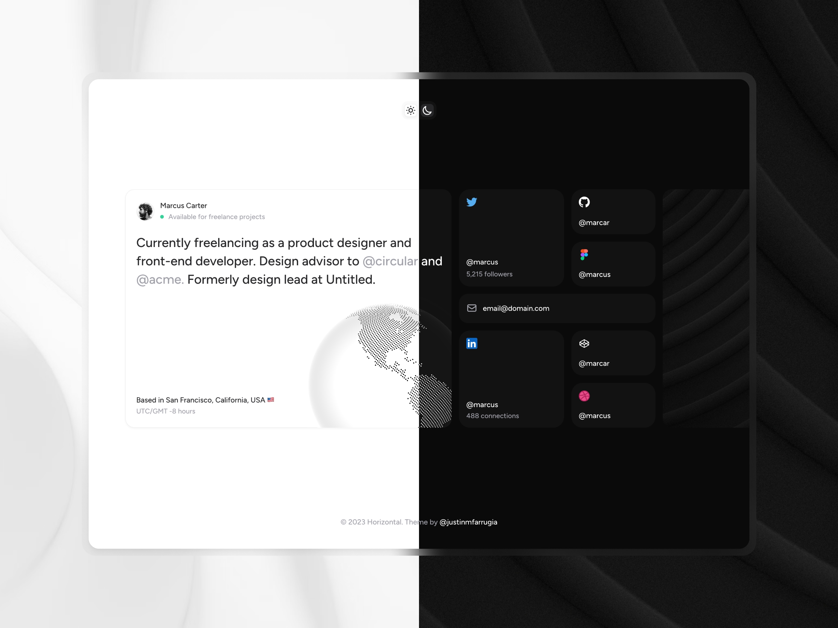 Screenshot of Horizontal website