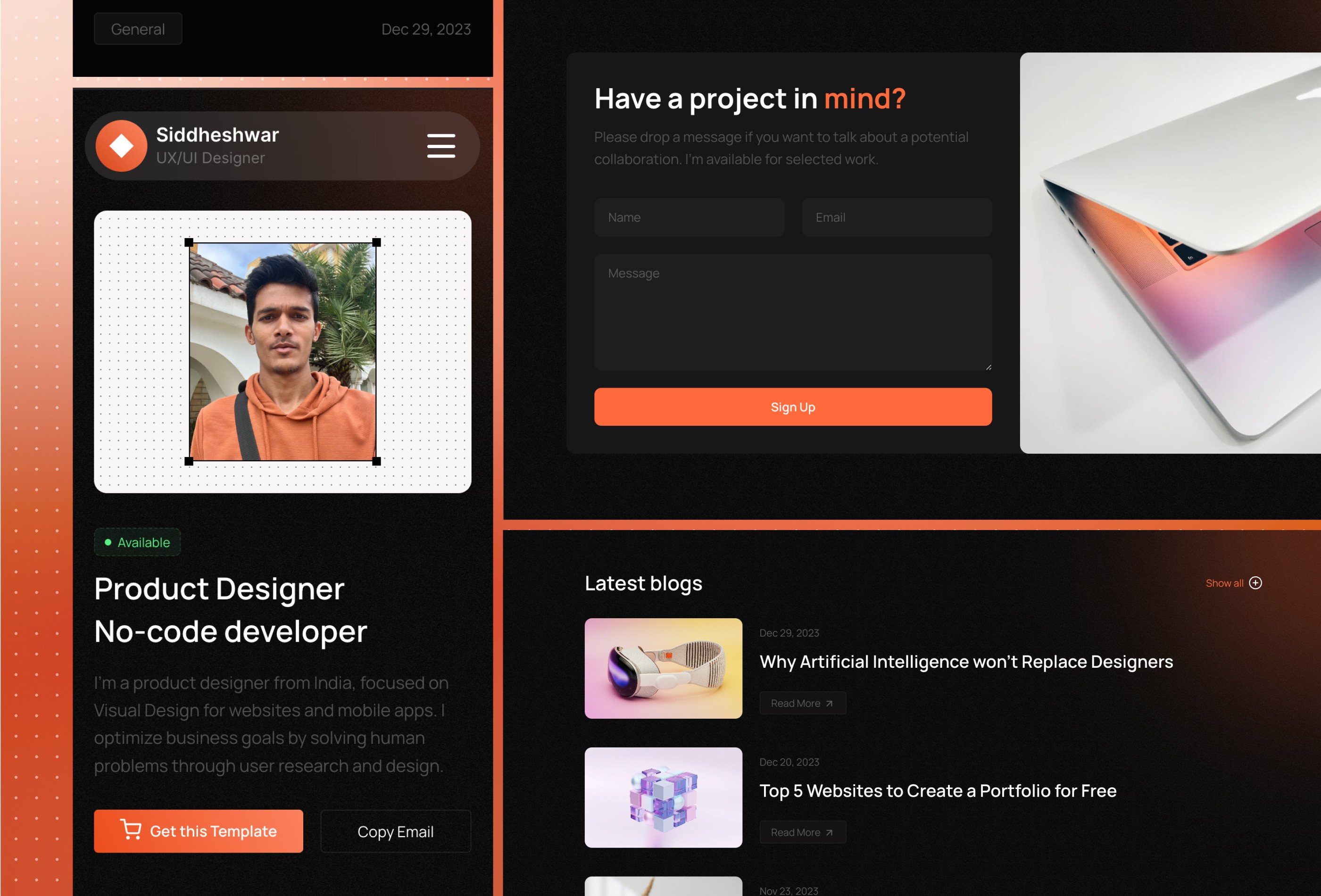 Screenshot 4 of Horizonx framer portfolio template