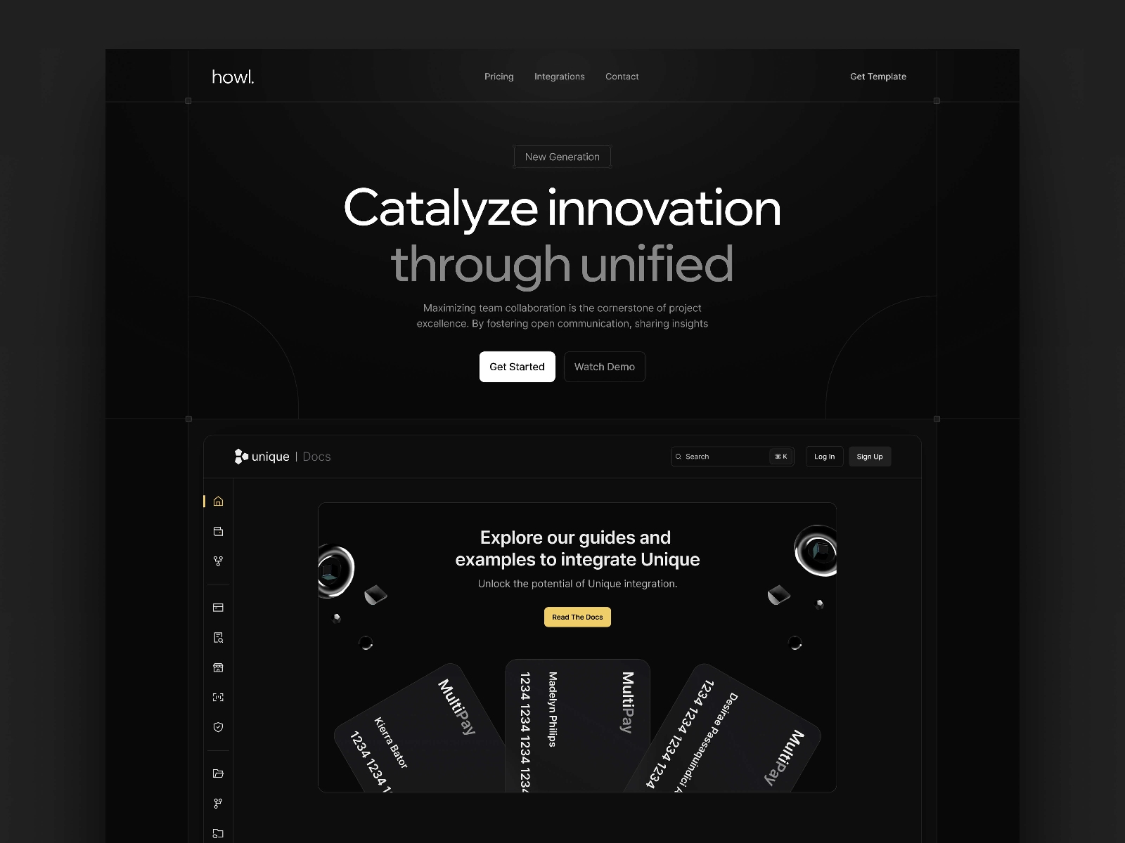 Screenshot of Howl website