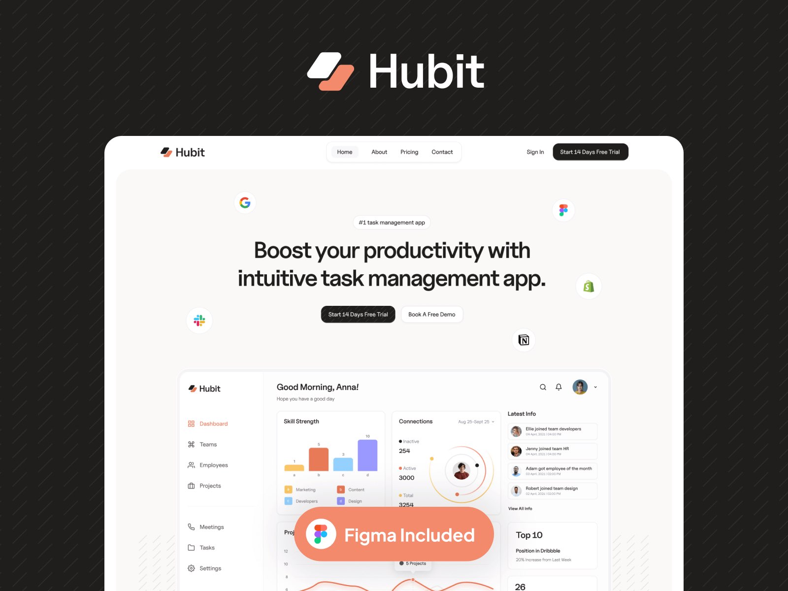Screenshot of Hubit website