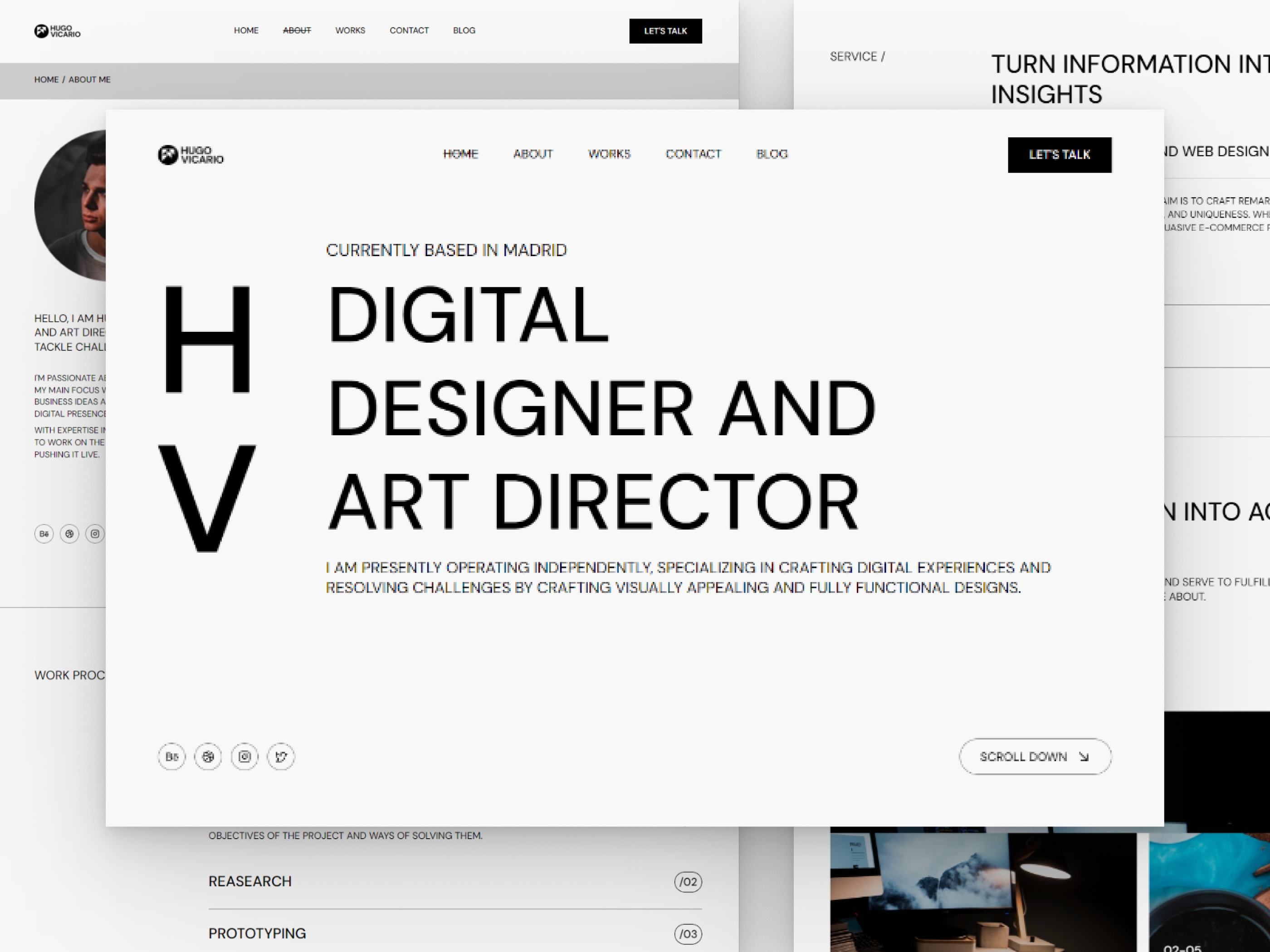 Screenshot of Hugo vicario personal portfolio website website