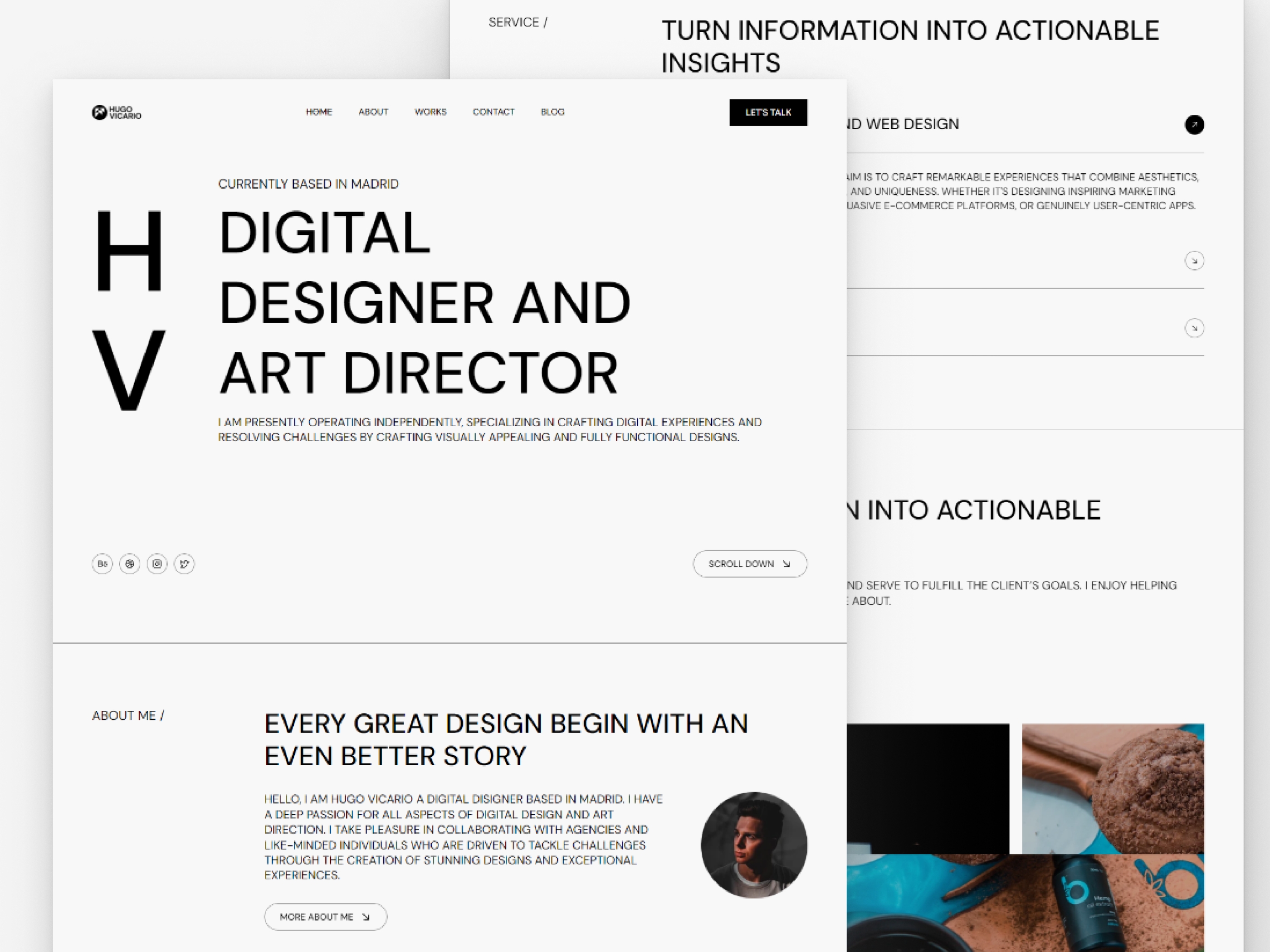Screenshot 2 of Hugo vicario personal portfolio website