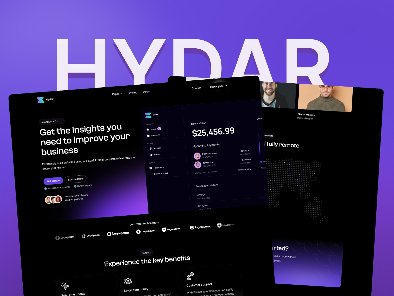 Screenshot of Hydar website