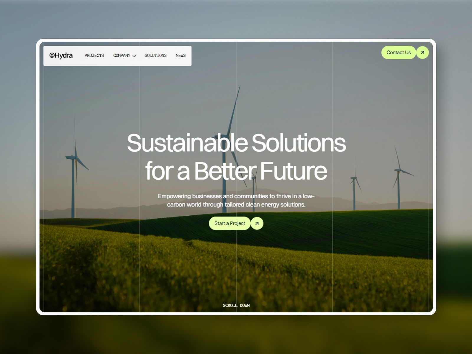 Screenshot of Hydra website