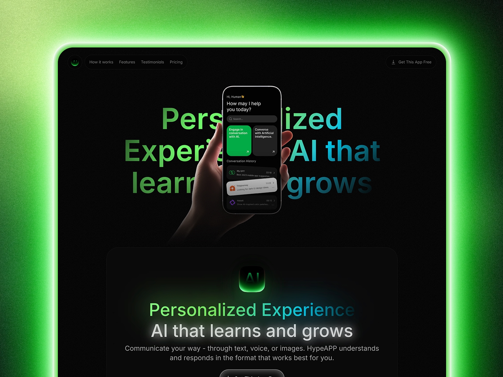 Screenshot of Hype website