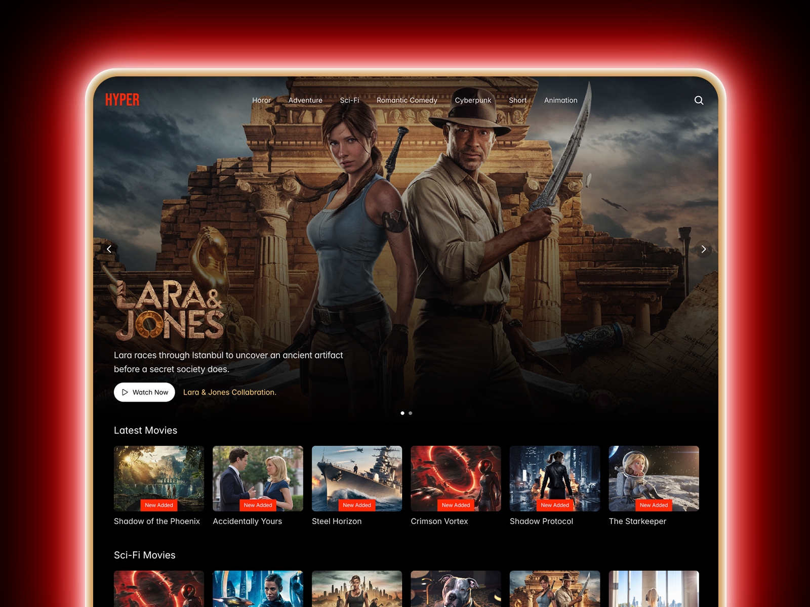 Screenshot of Hypestream website