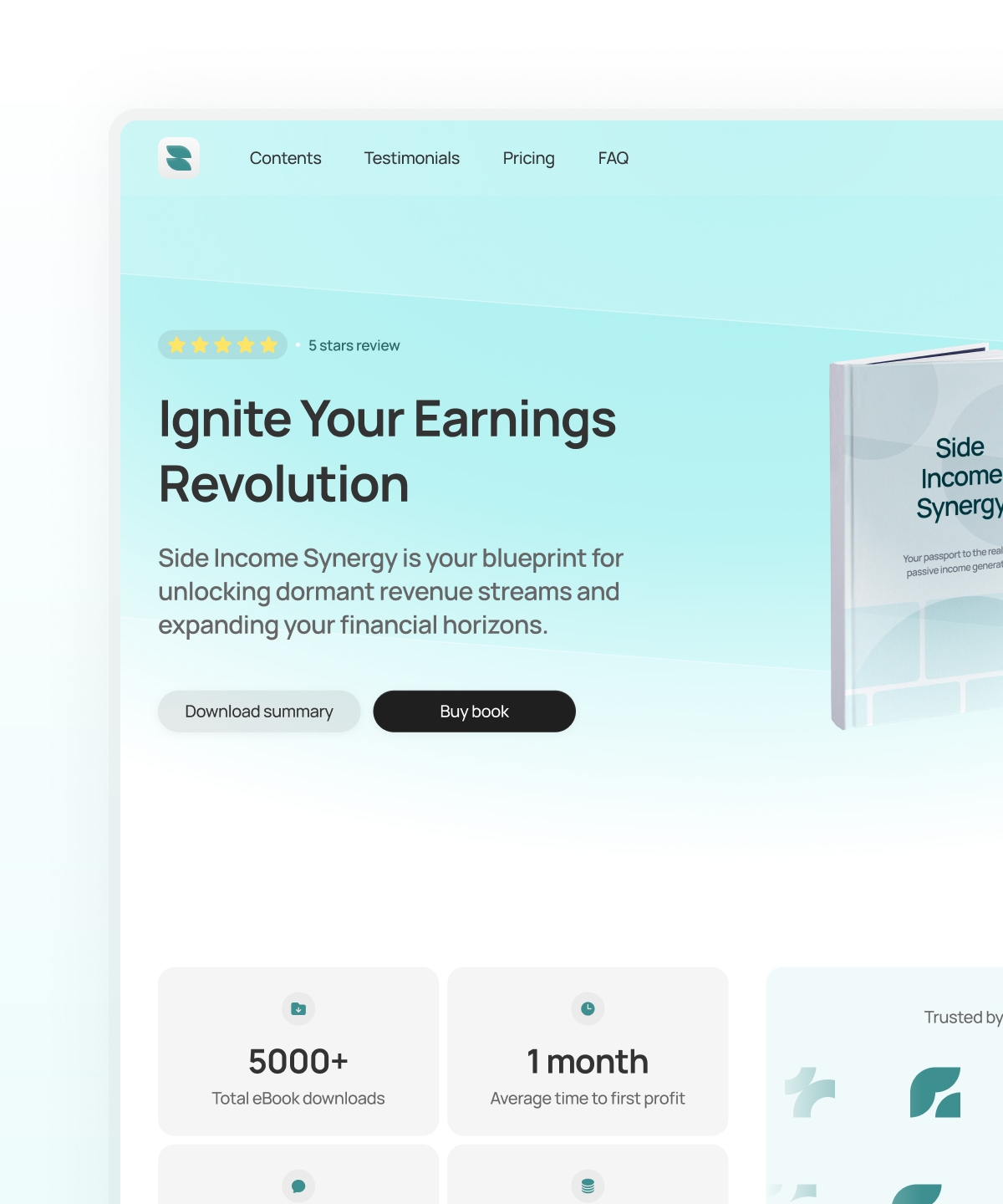 Screenshot of Icarus ebook template website