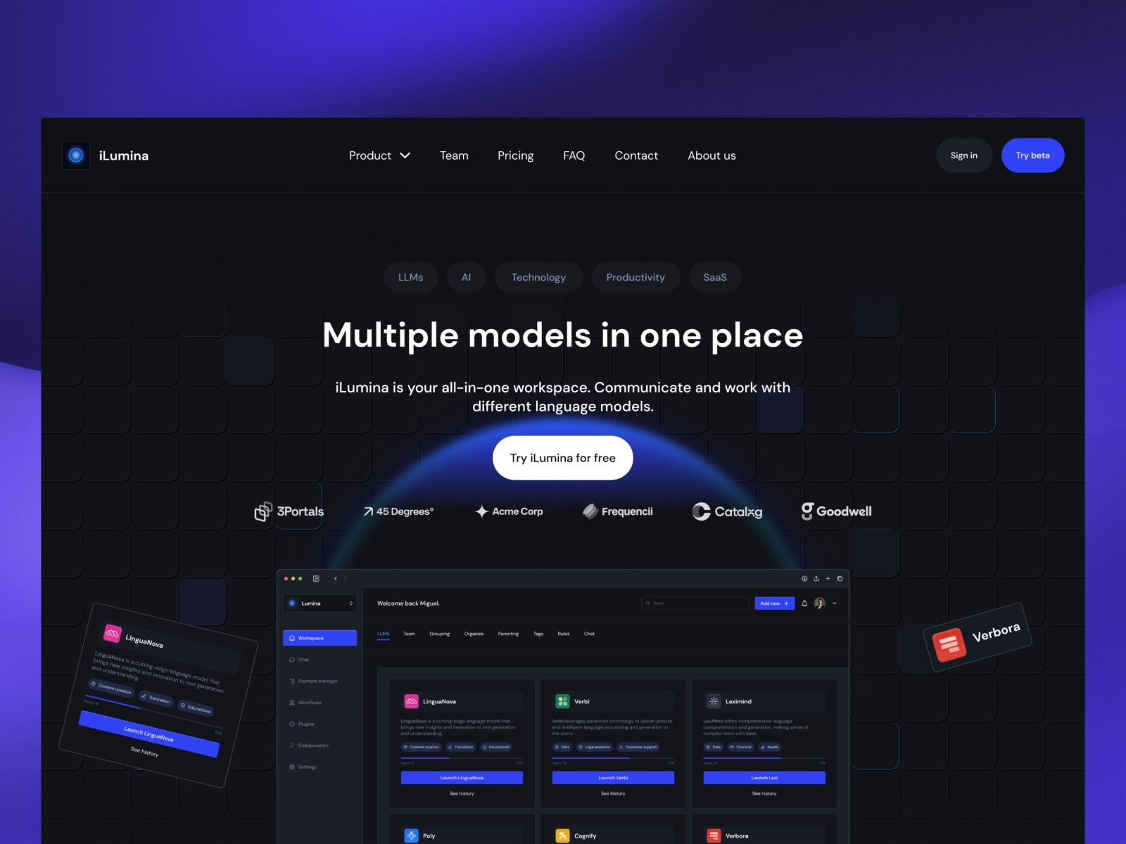Screenshot of Ilumina website
