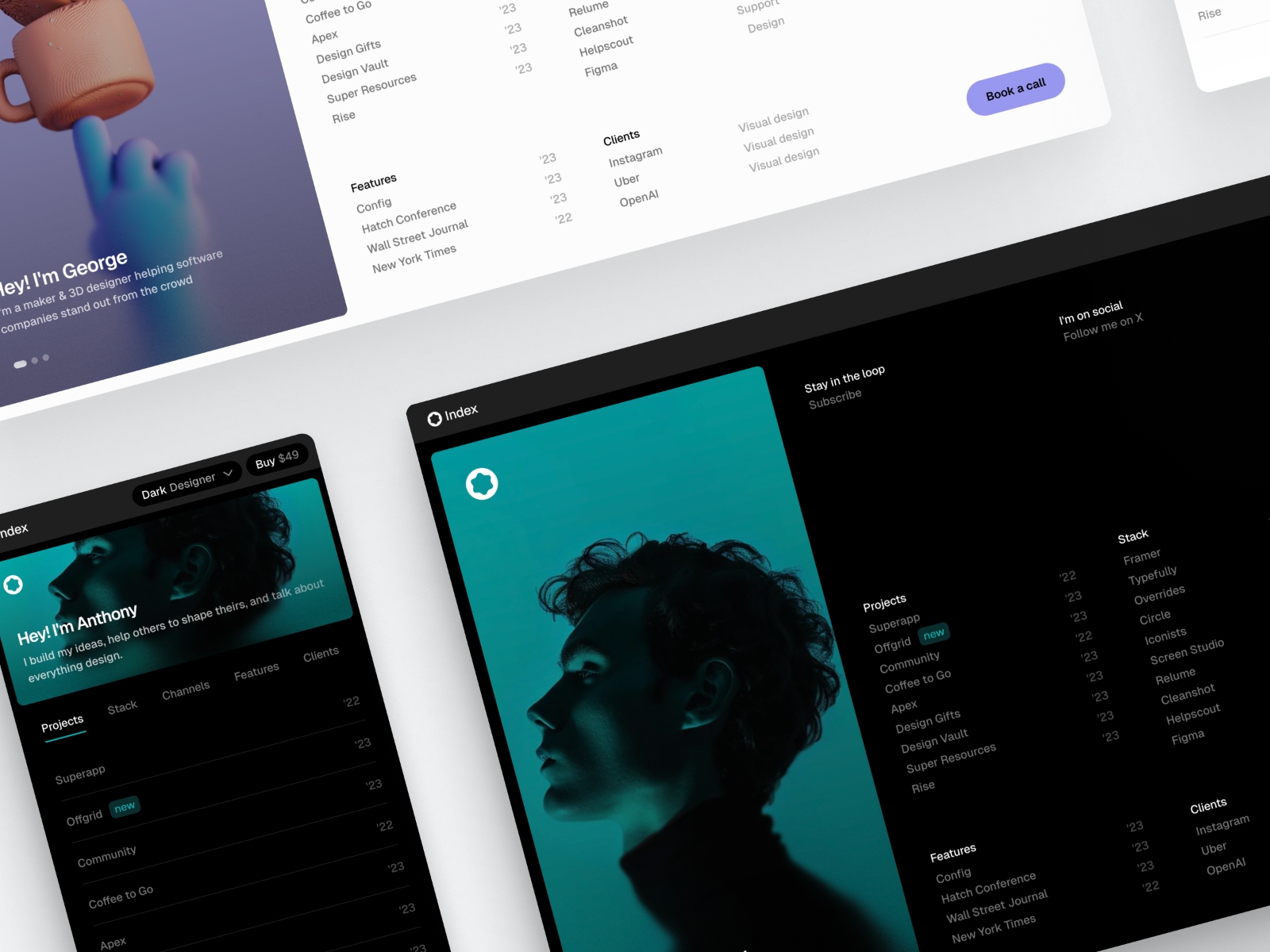 Screenshot of Indexy website