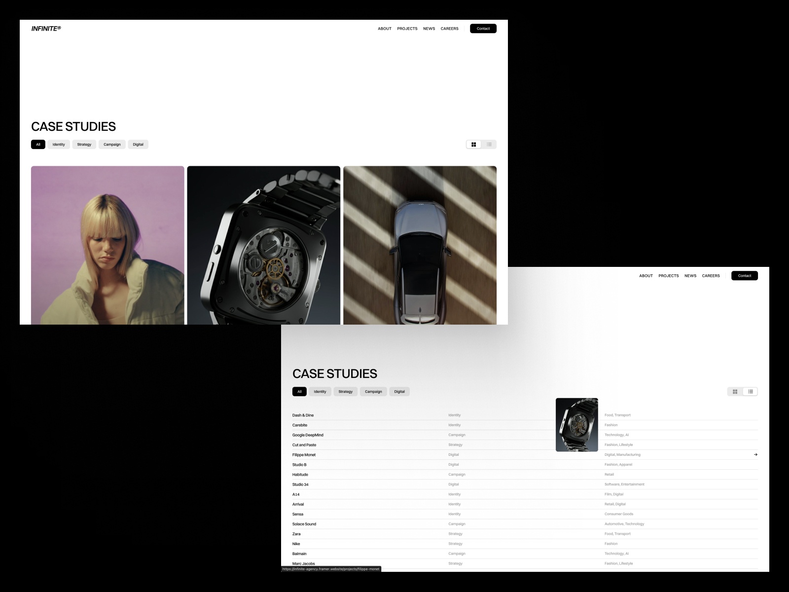 Screenshot 2 of Infinite framer agency template