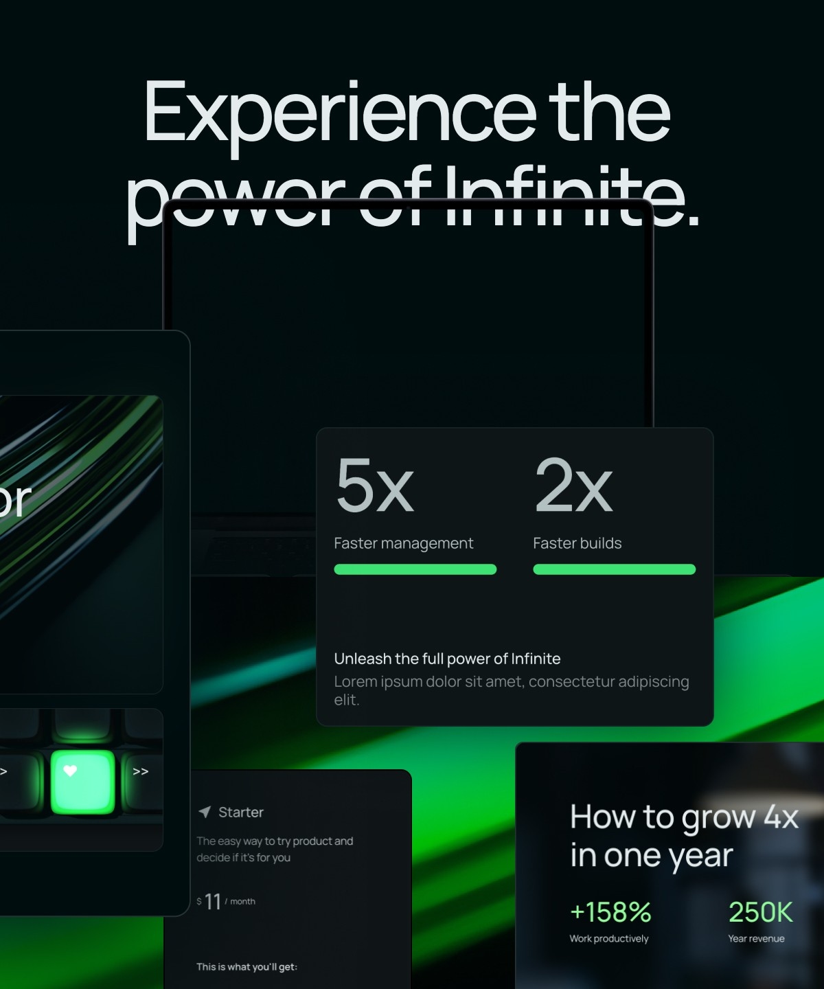 Screenshot of Infinite website