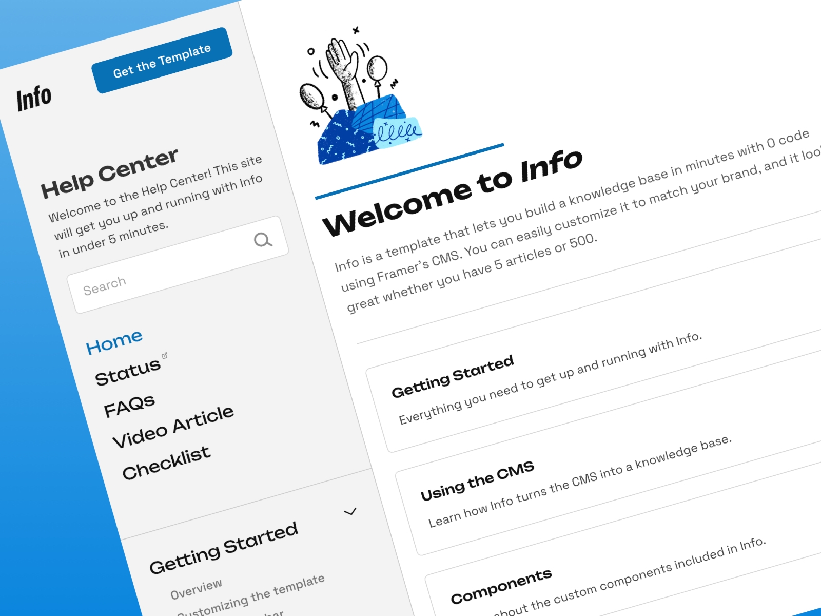 Screenshot of Info knowledge base template website