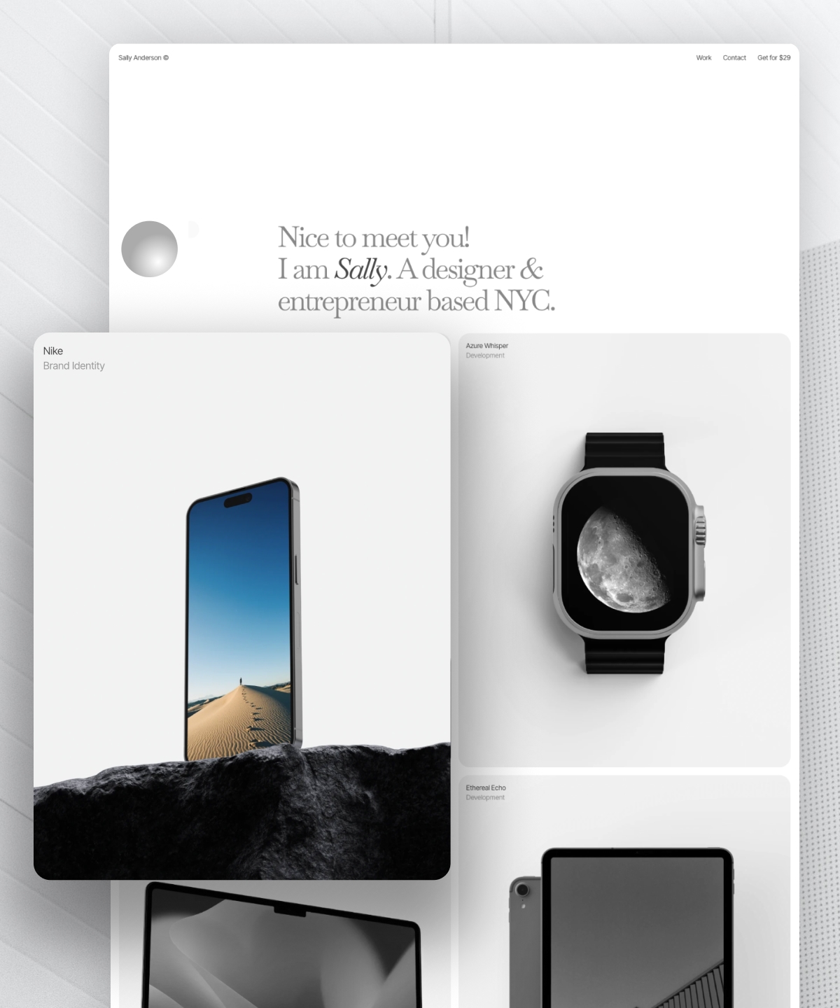 Screenshot of Instrument portfolio template website