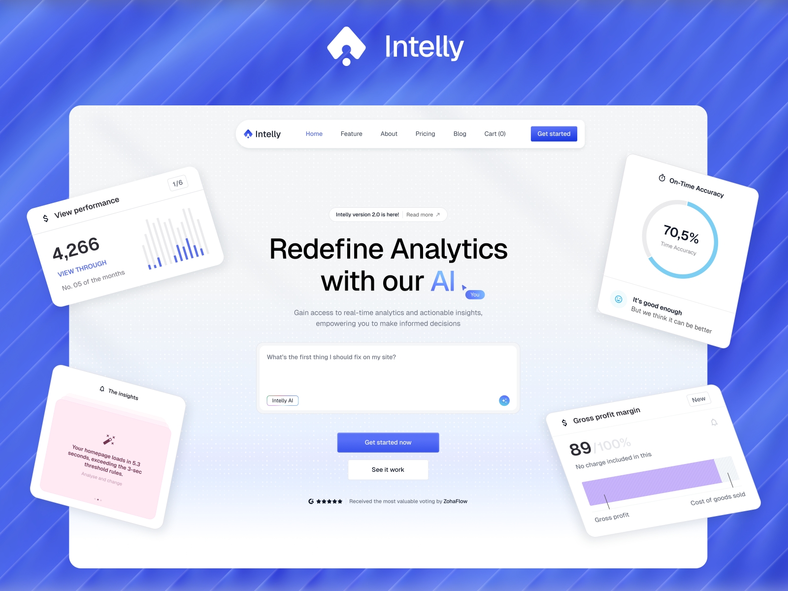 Screenshot of Intelly website