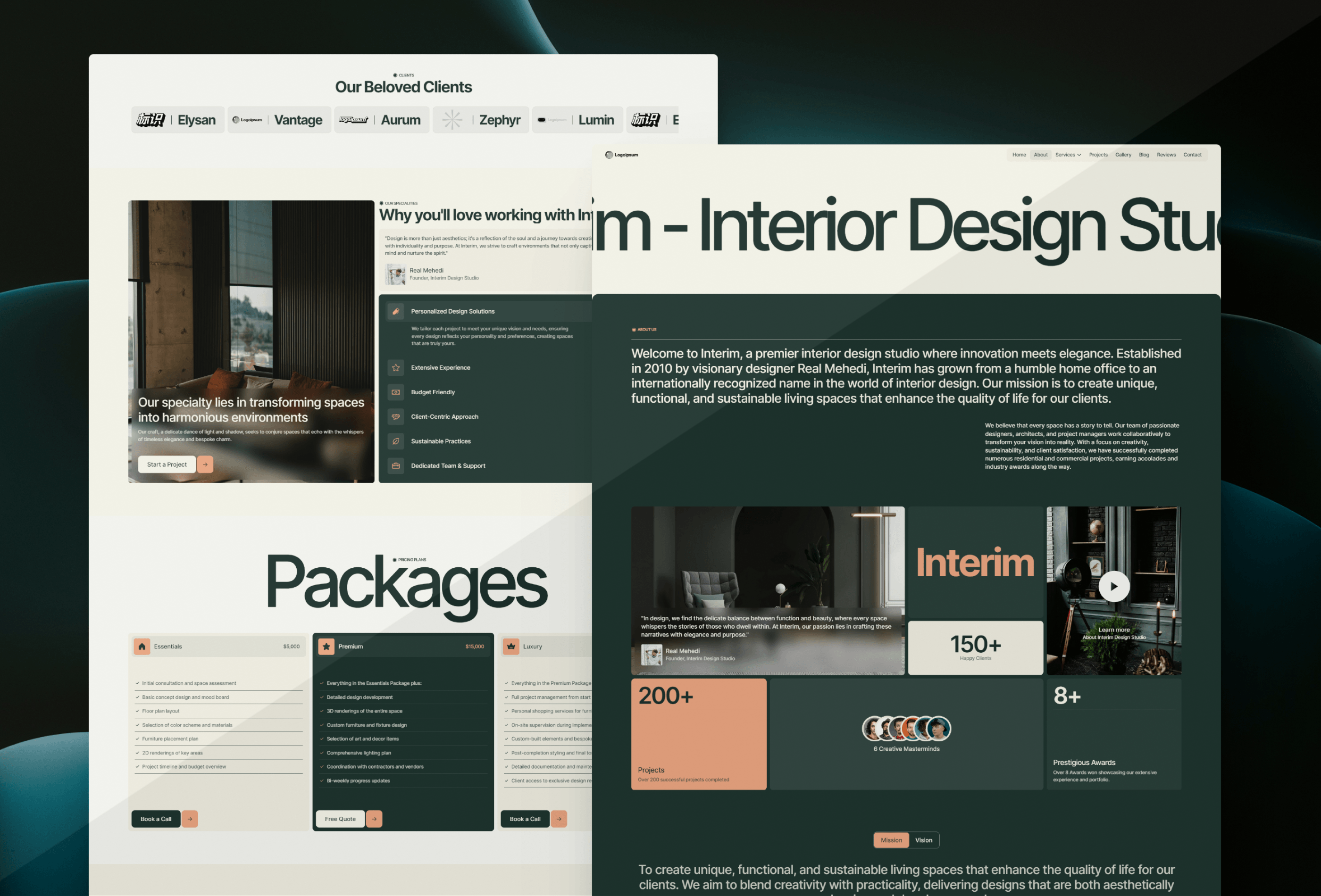 Screenshot 2 of Interim interior design studio framer template