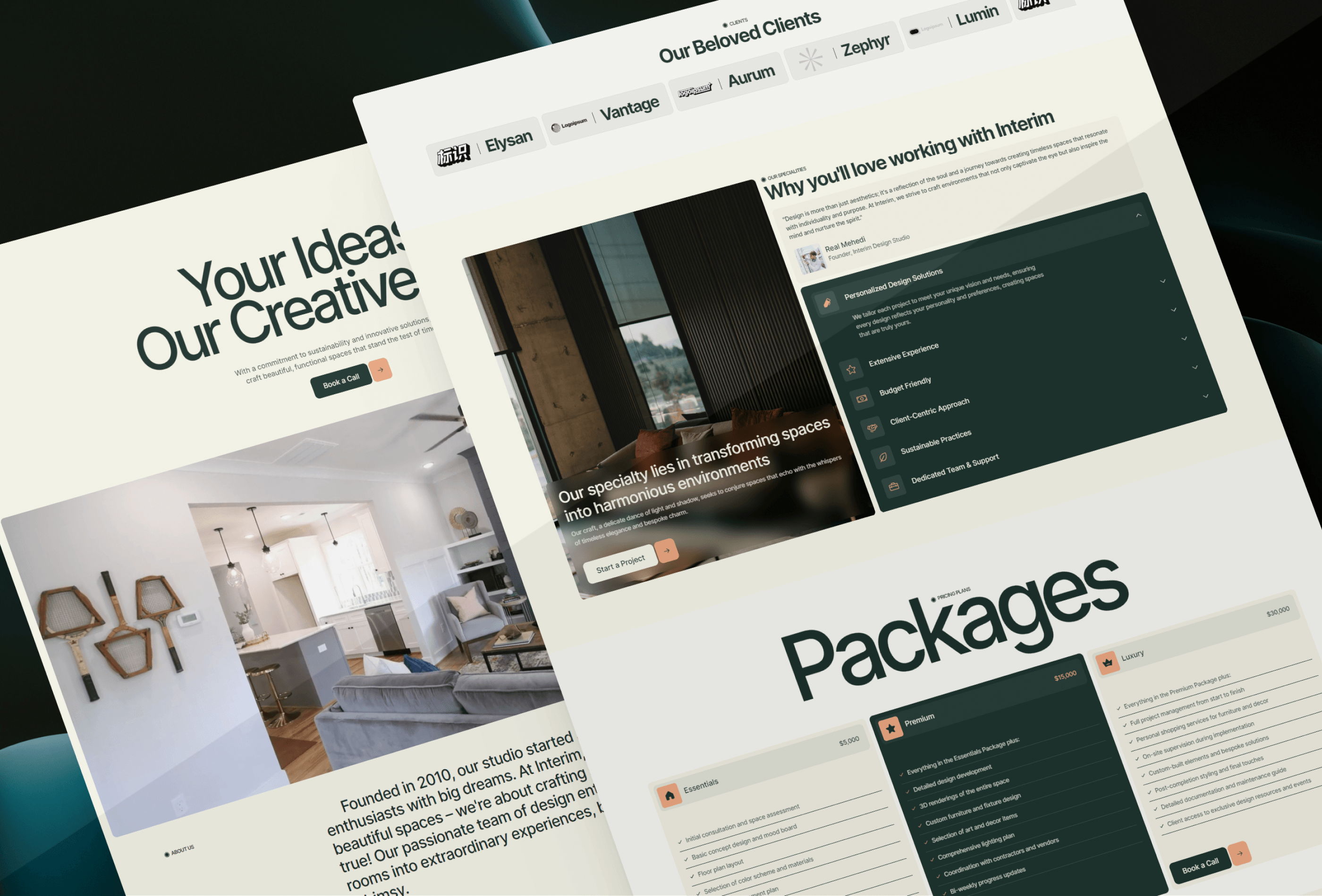Screenshot 3 of Interim interior design studio framer template