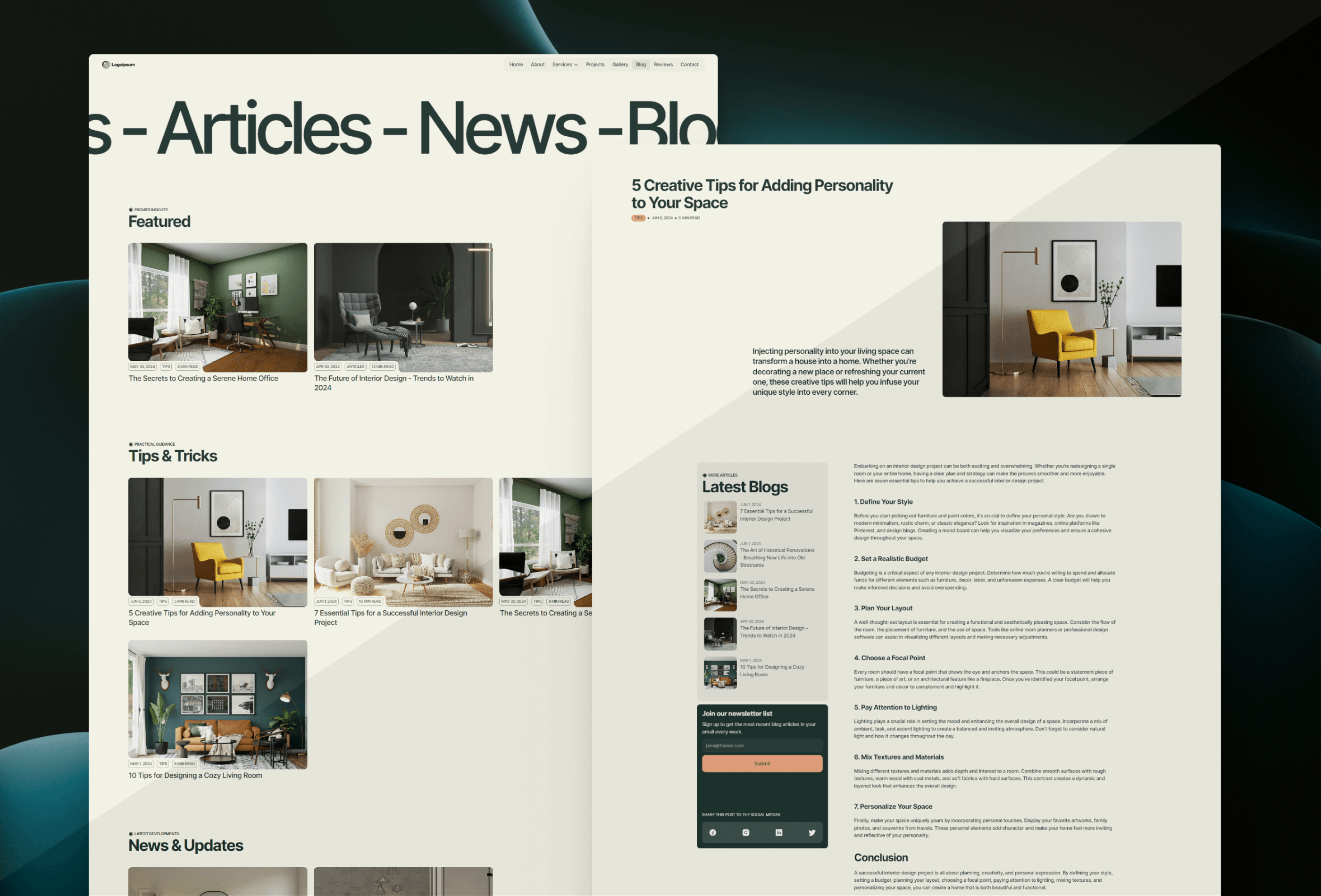 Screenshot 4 of Interim interior design studio framer template