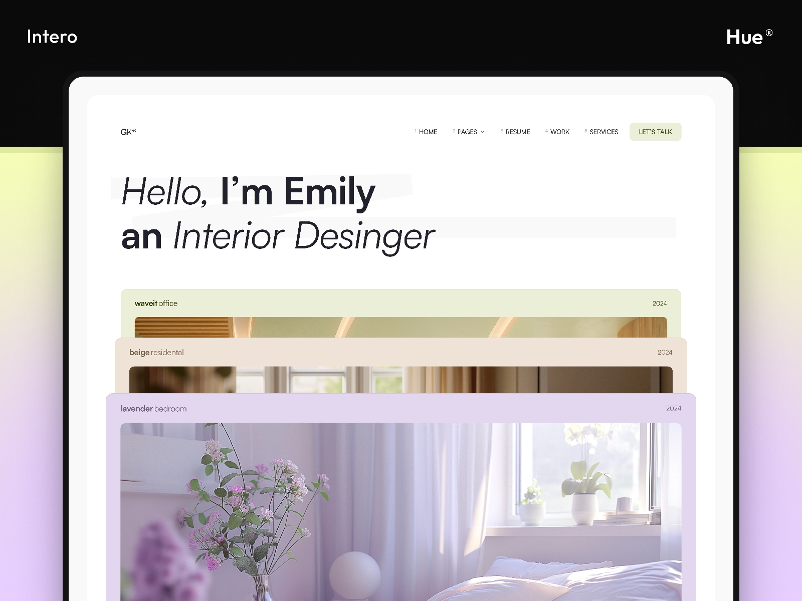 Screenshot of Intero website