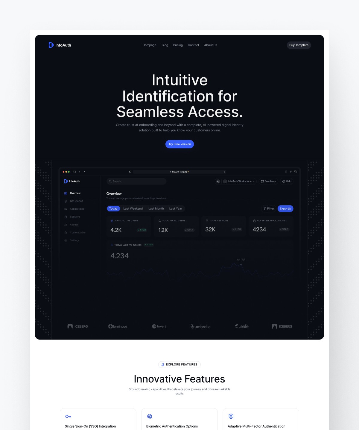 Screenshot of Intoauth website