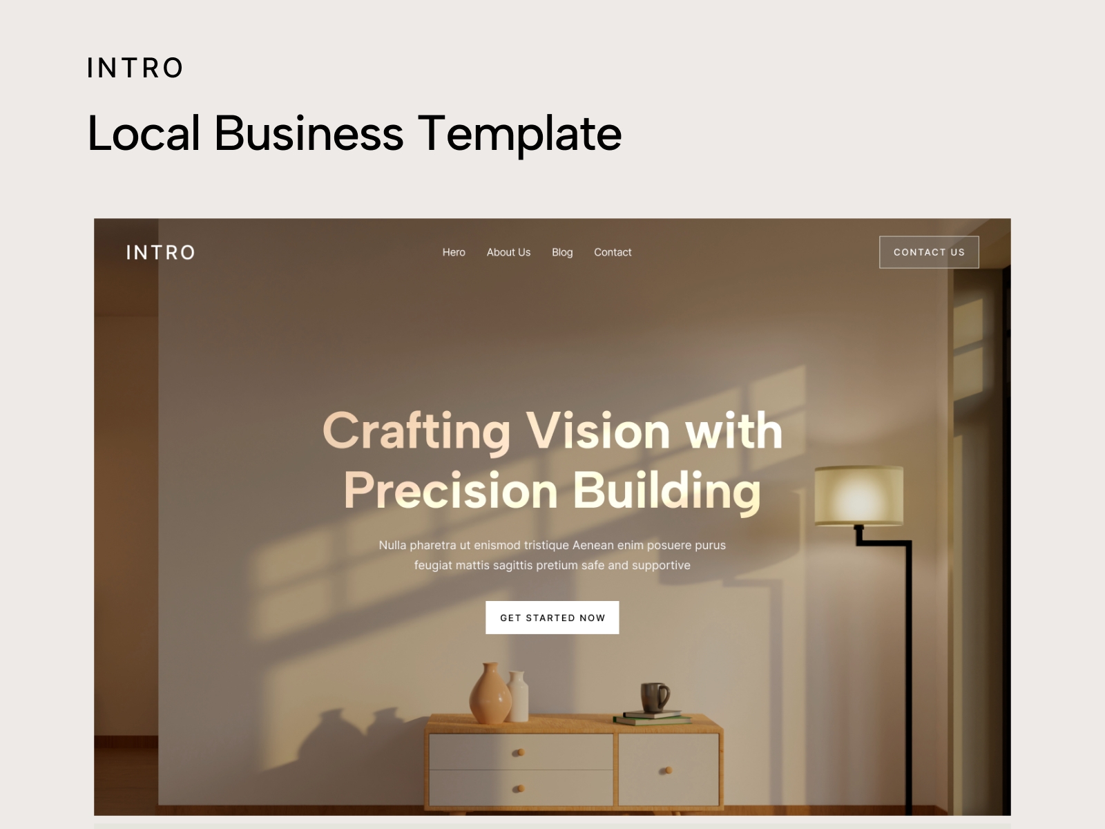 Screenshot of Intro website