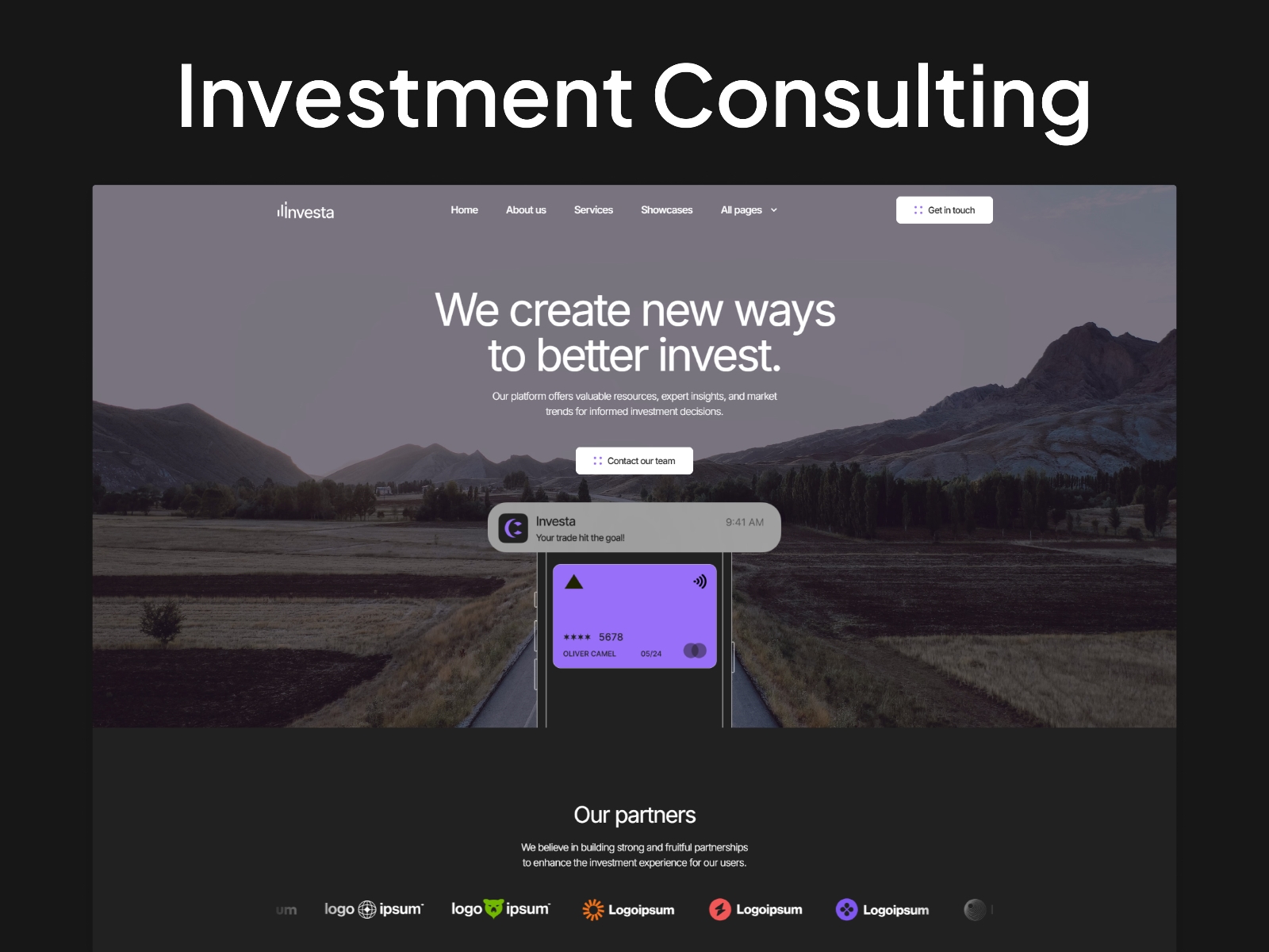 Screenshot of Investa website