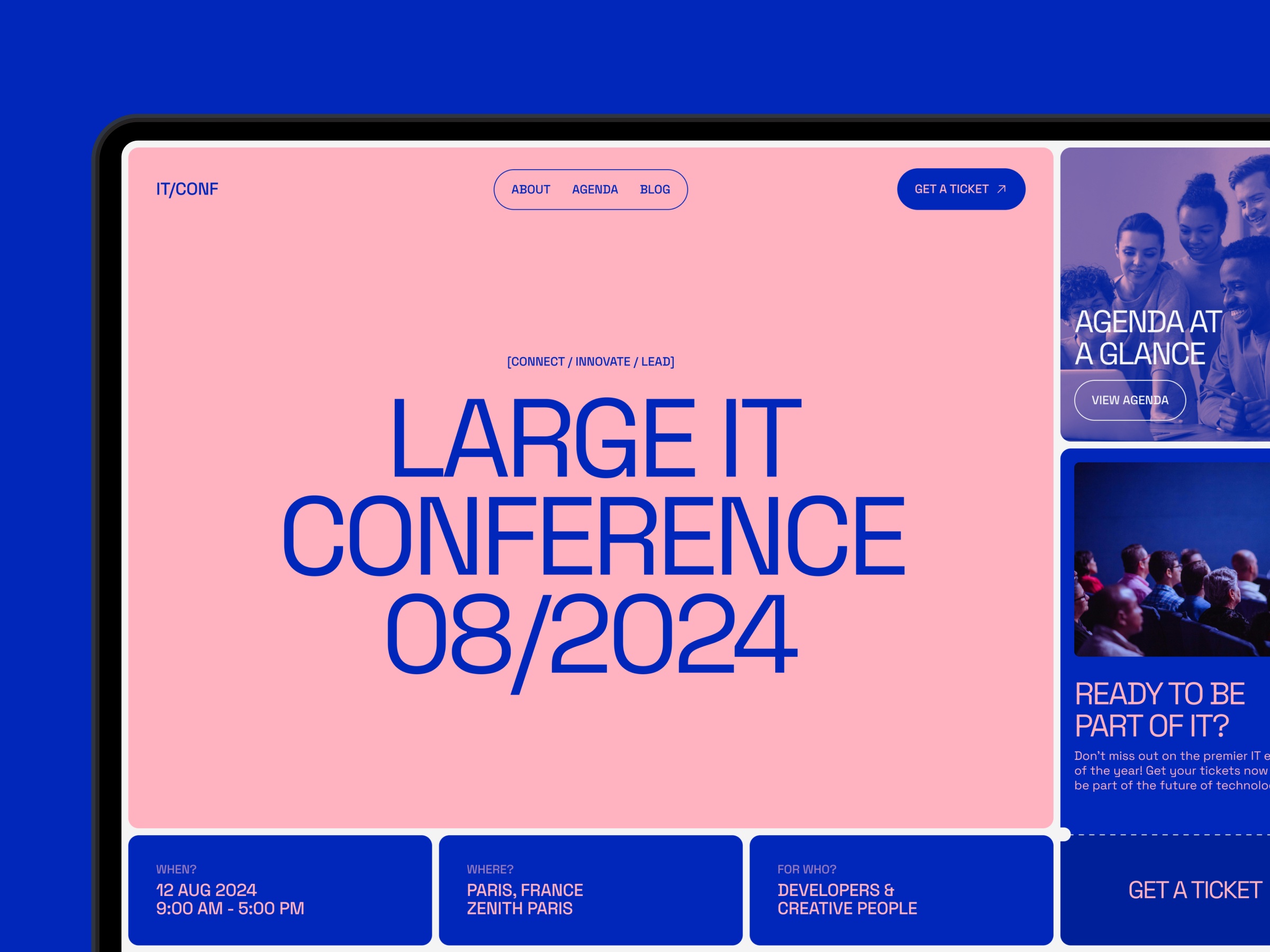 Screenshot of Itconf website