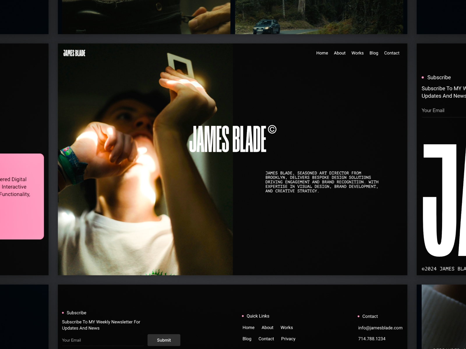 Screenshot of James blade website