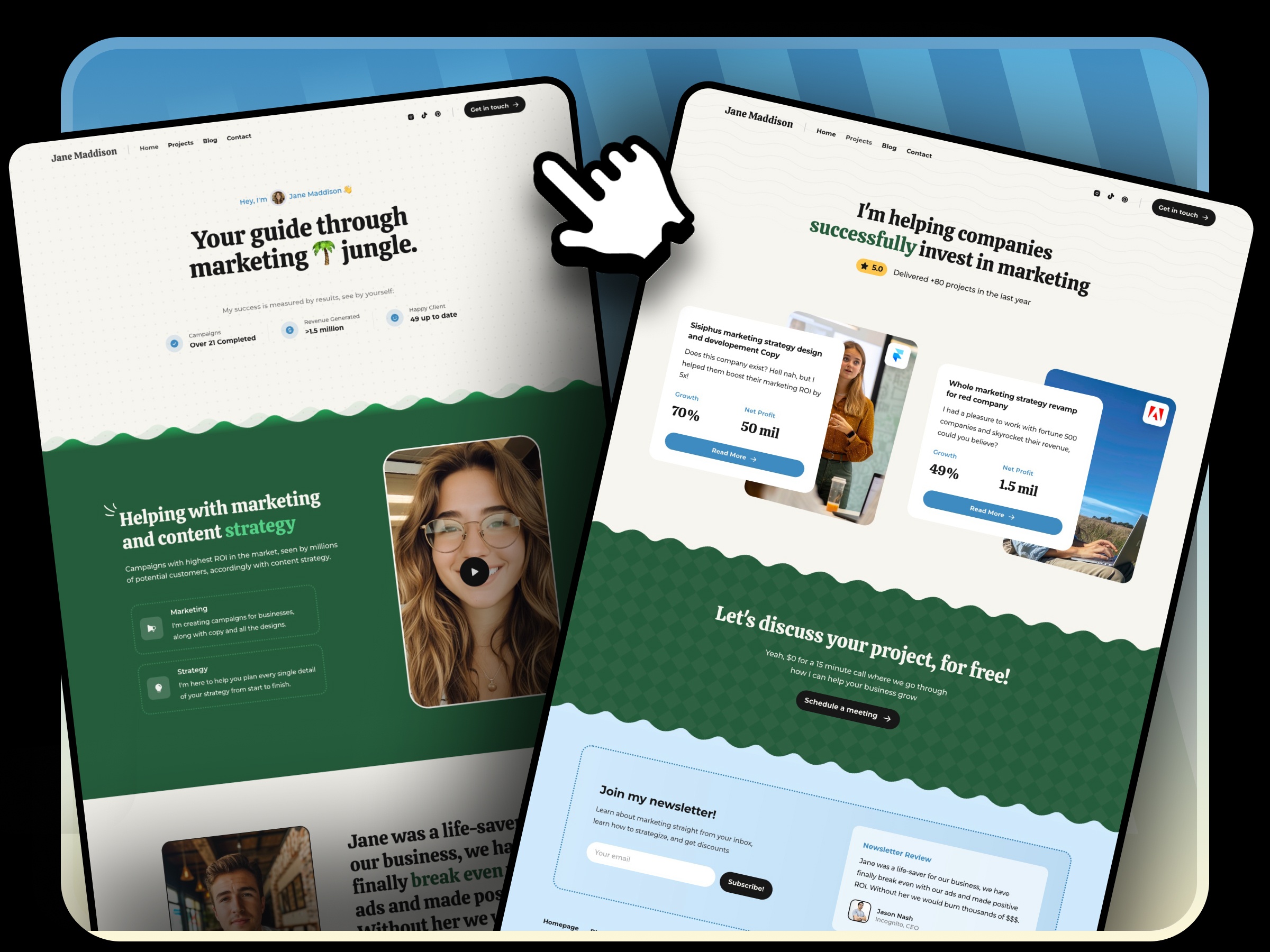 Screenshot of Jane website