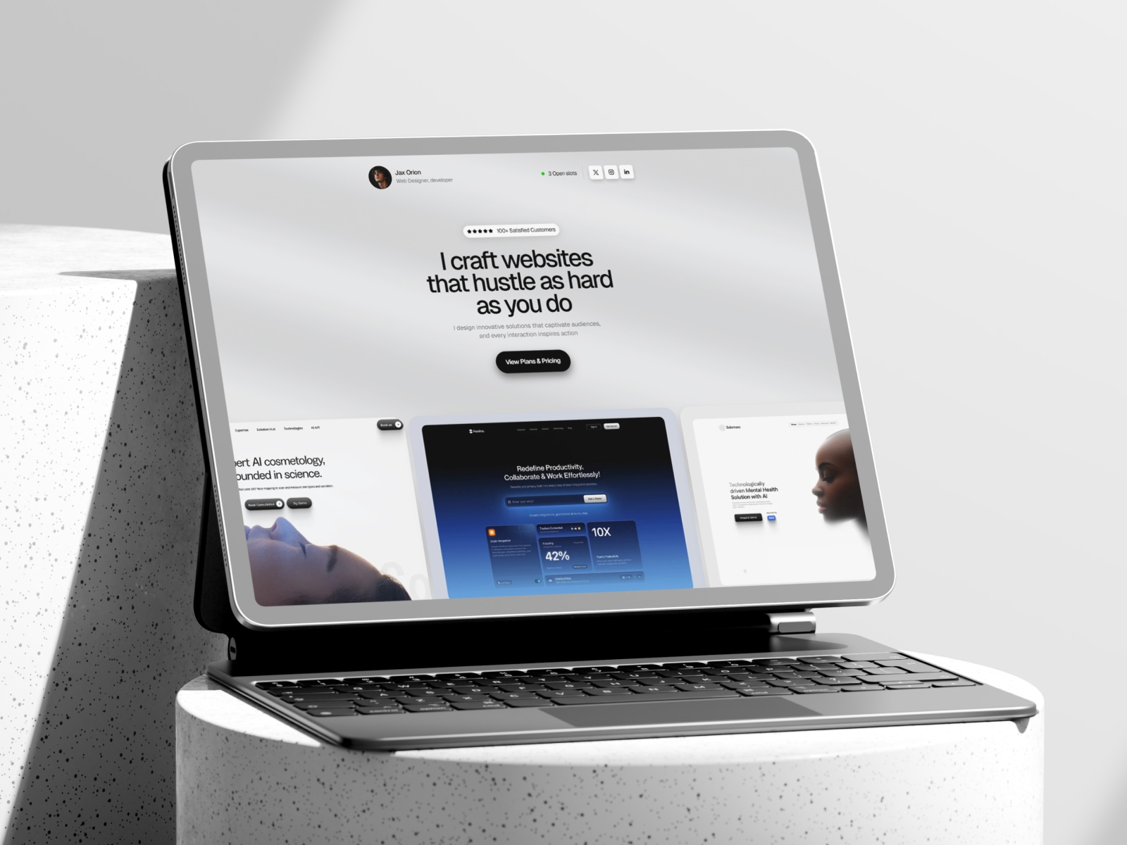 Screenshot of Jax website