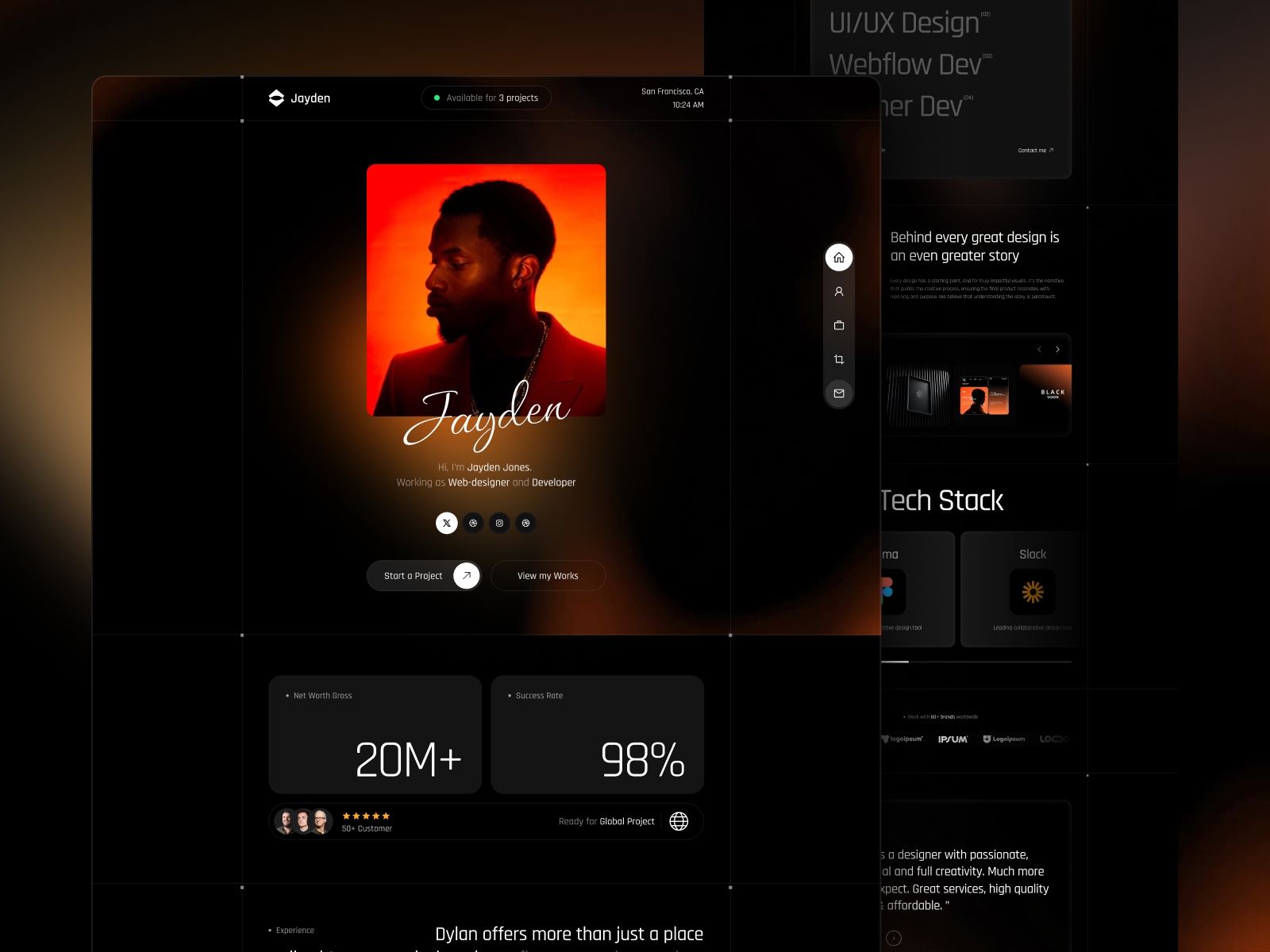 Screenshot of Jayden website