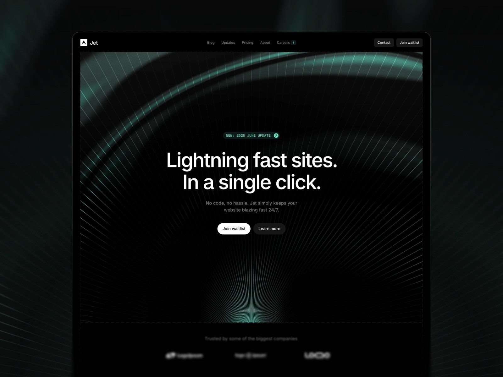 Screenshot of Jet website